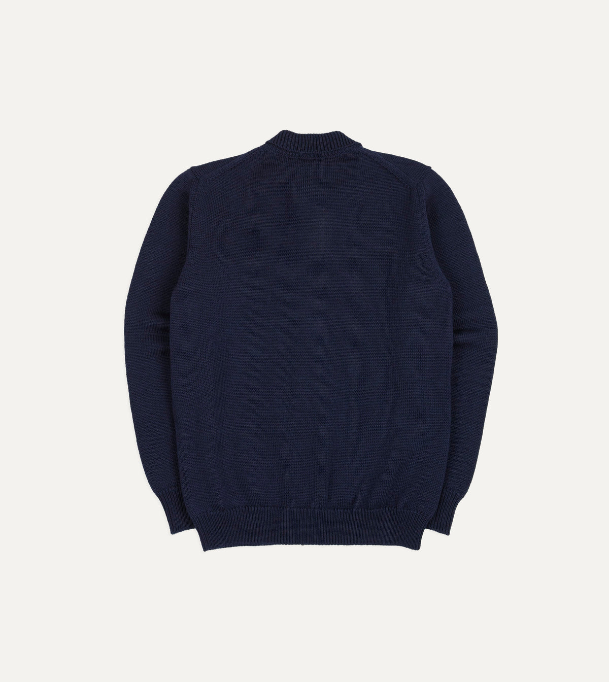 Navy Wool Zip-Through Cardigan