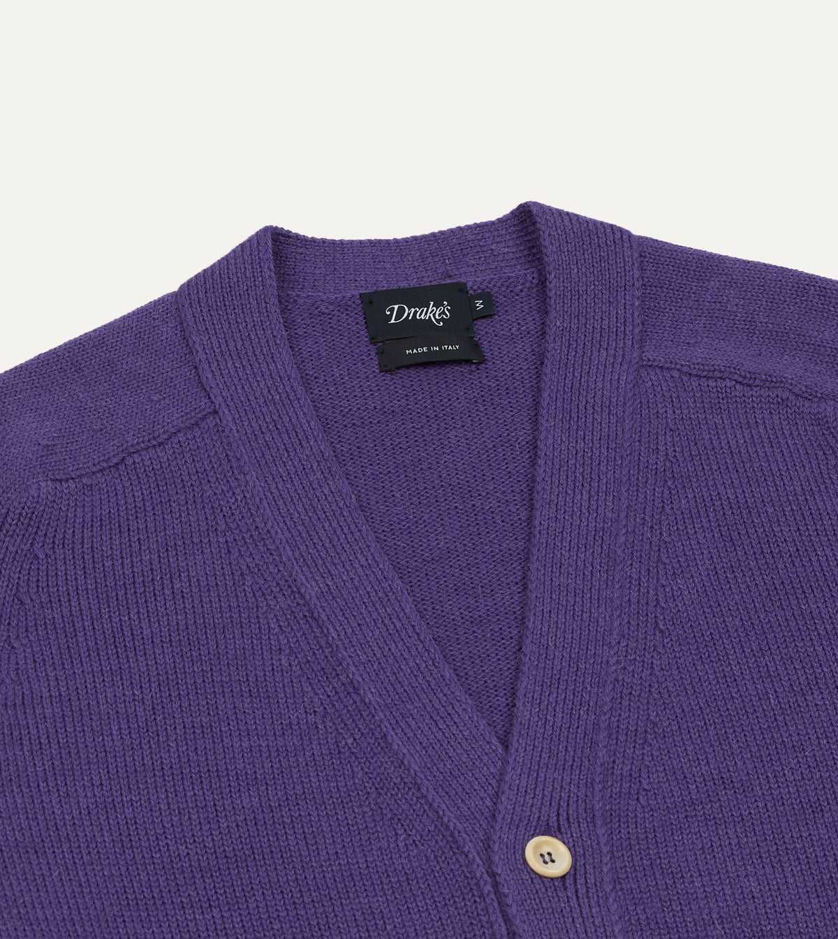 Purple Wool-Alpaca Button Cardigan