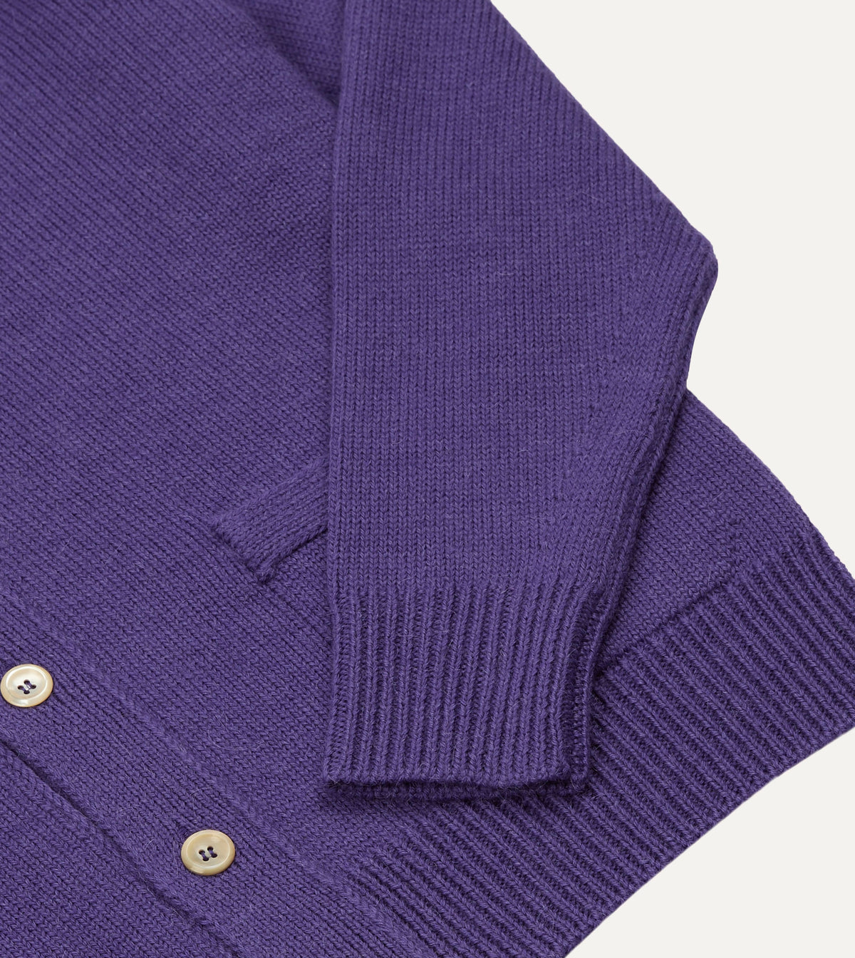 Purple Wool-Alpaca Button Cardigan