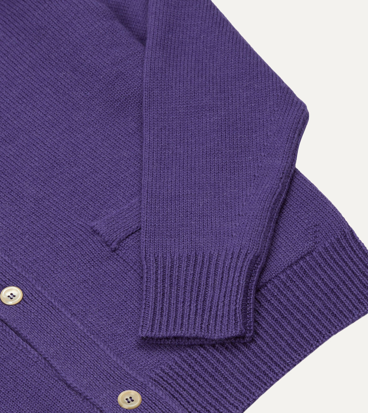 Purple Wool-Alpaca Button Cardigan