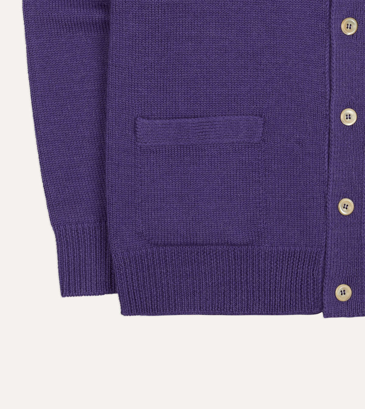 Purple Wool-Alpaca Button Cardigan