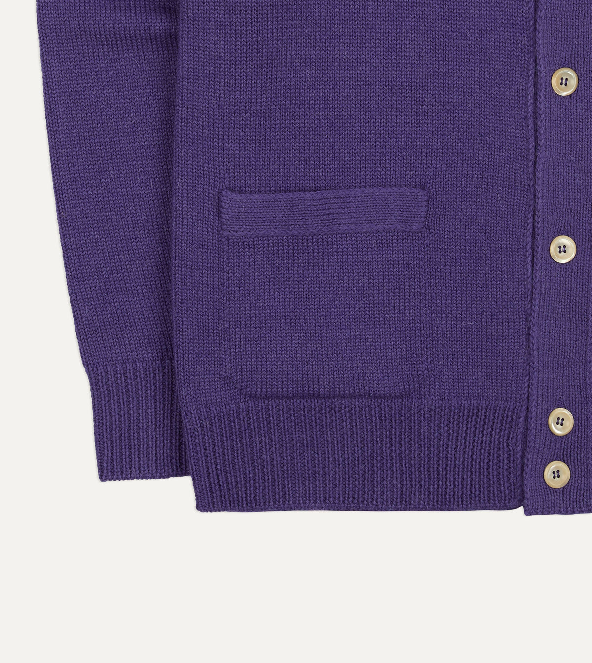 Purple Wool-Alpaca Button Cardigan