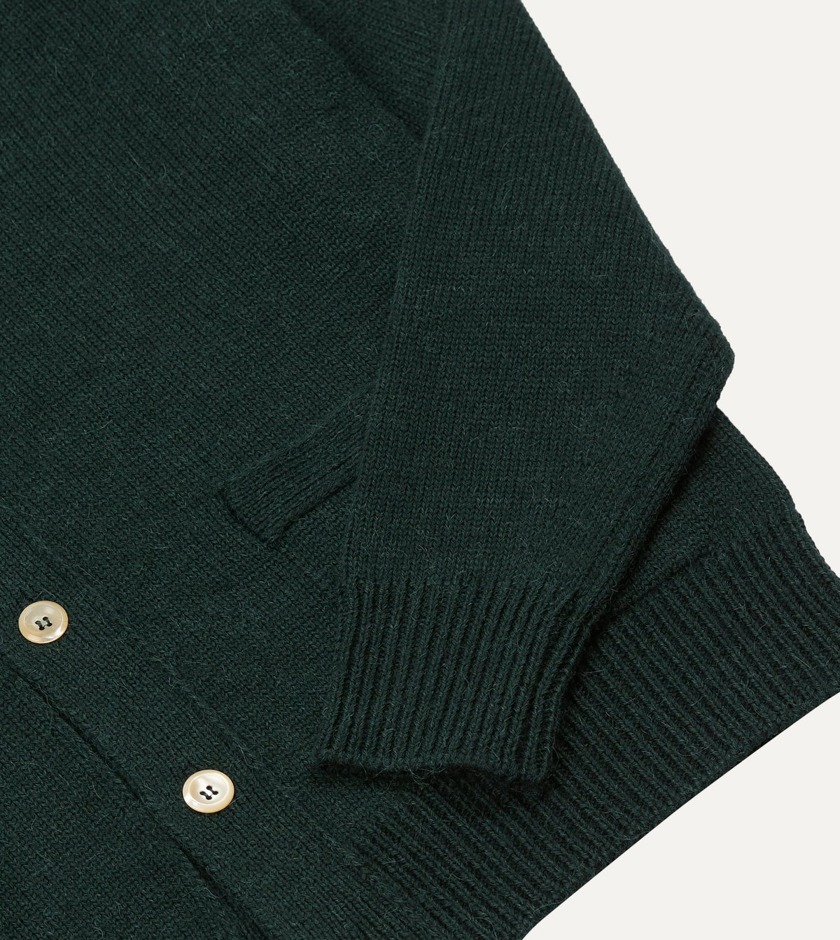 Green Wool-Alpaca 6 Button Cardigan
