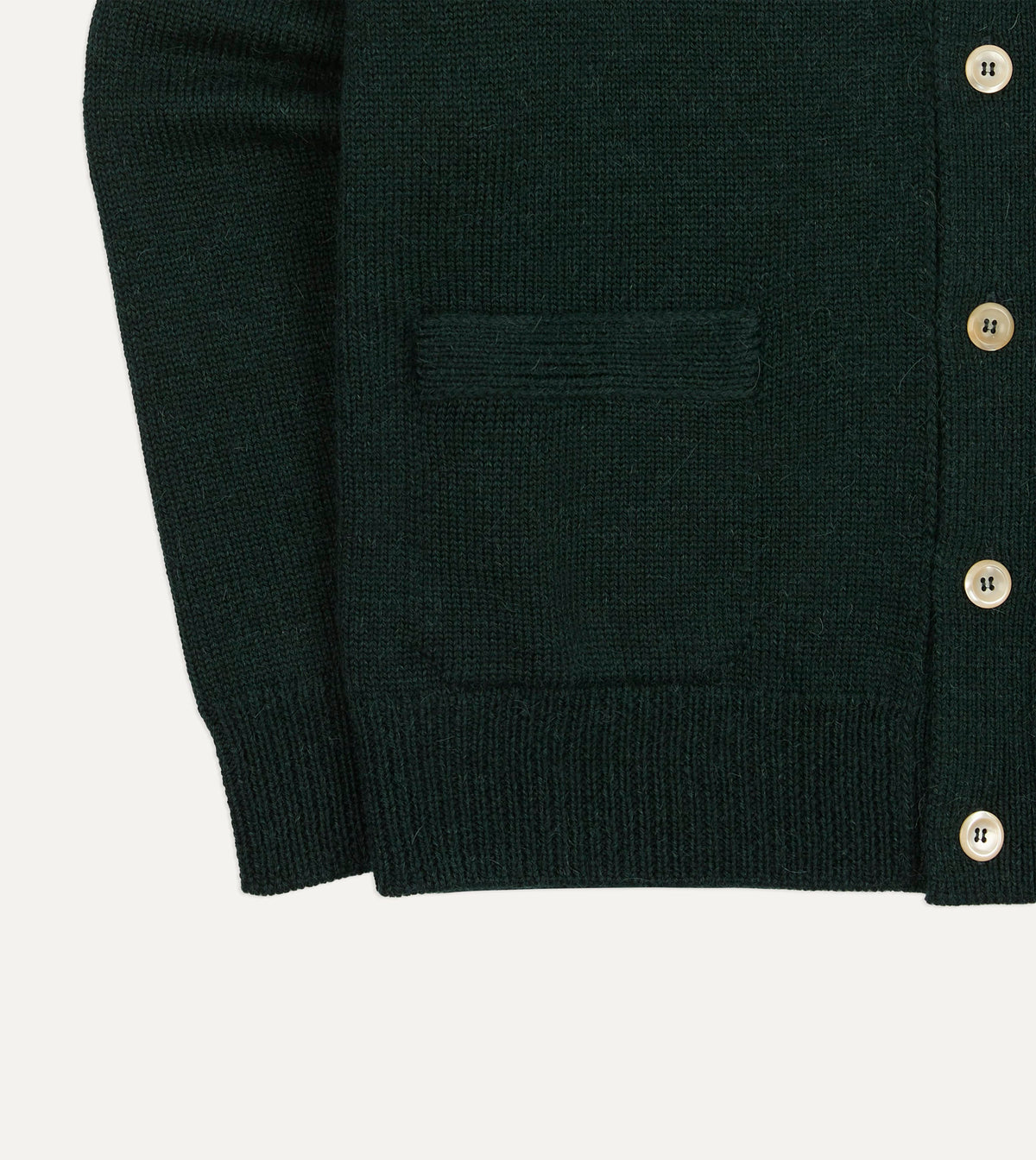 Green Wool-Alpaca 6 Button Cardigan