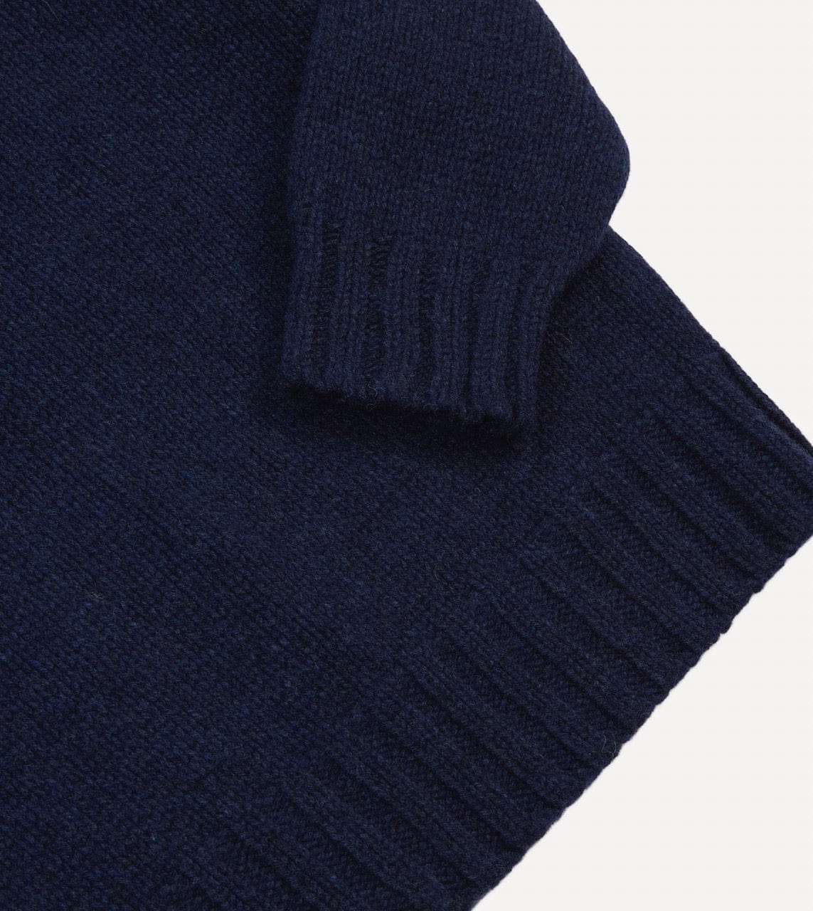 Navy Lambswool Submariner Roll Neck Jumper