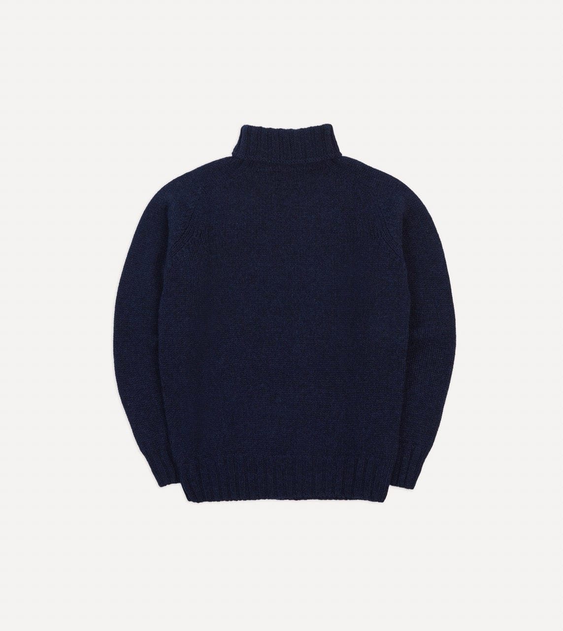 Navy Lambswool Submariner Roll Neck Jumper