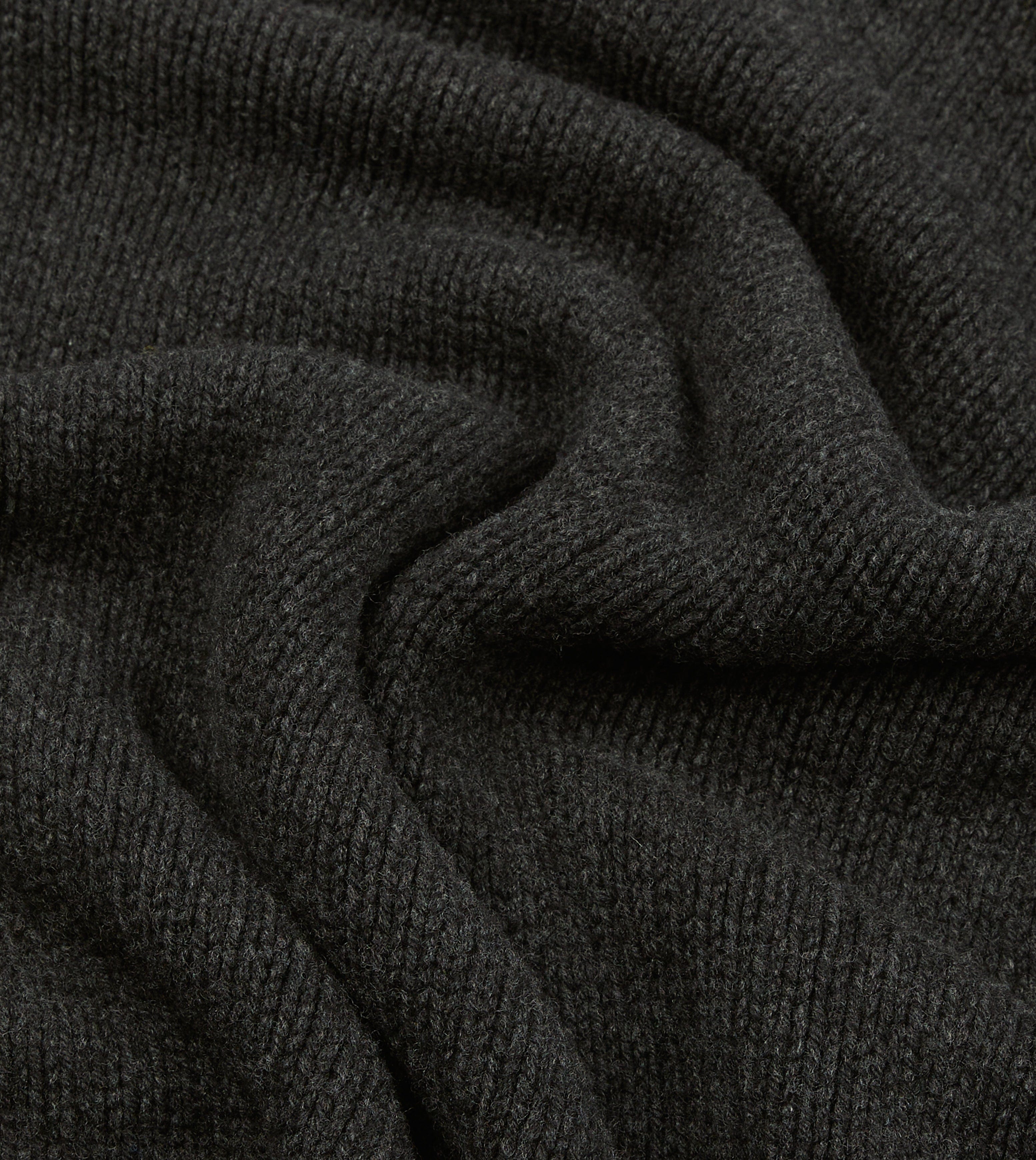 Charcoal Lambswool Submariner Roll Neck Jumper