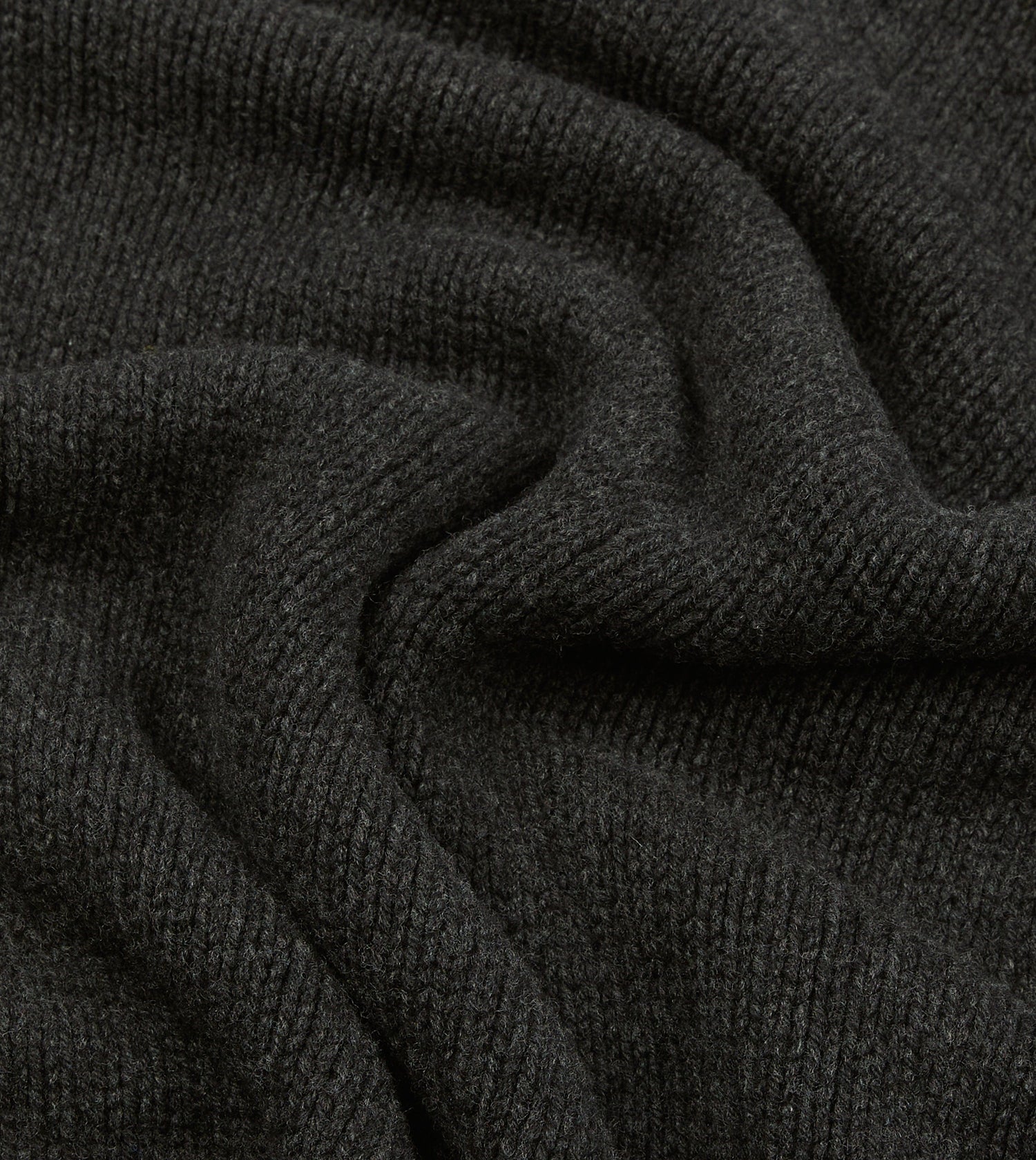 Charcoal Lambswool Submariner Roll Neck Jumper