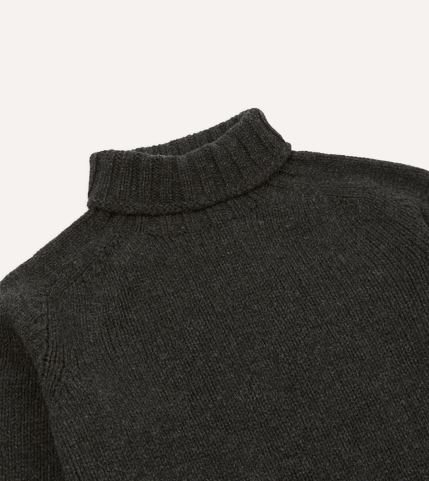 Charcoal Lambswool Submariner Roll Neck Jumper