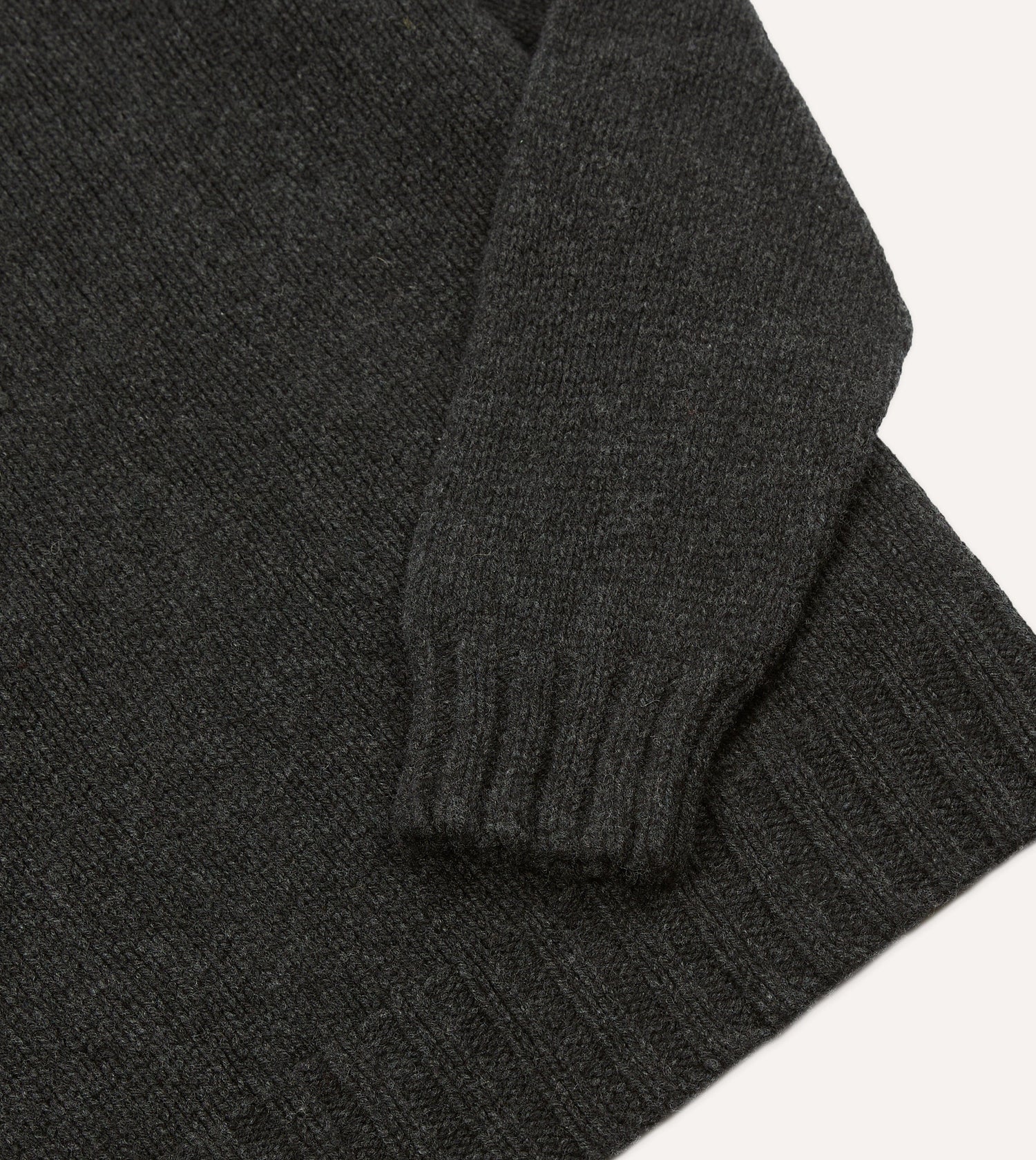 Charcoal Lambswool Submariner Roll Neck Jumper