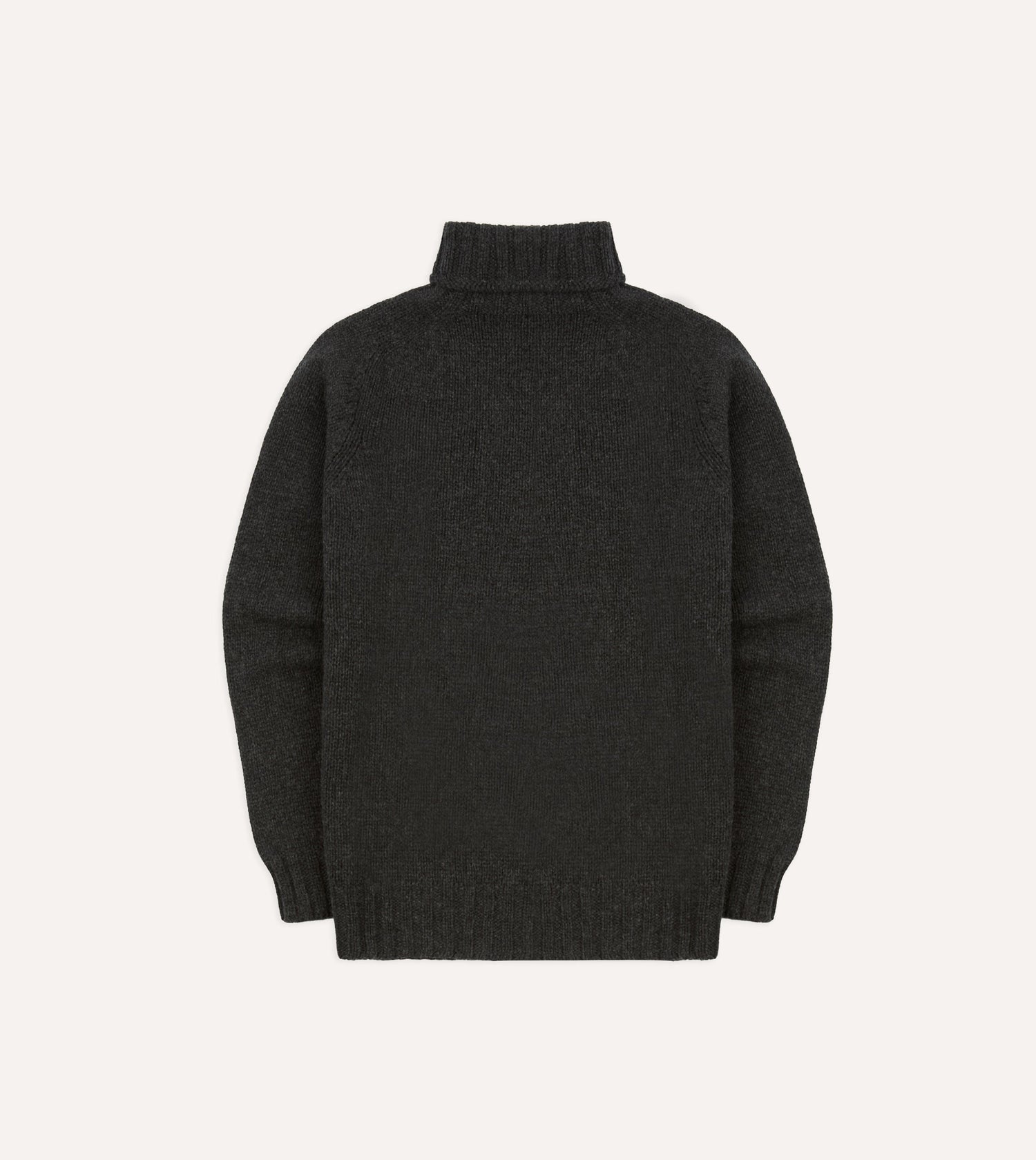 Charcoal Lambswool Submariner Roll Neck Jumper