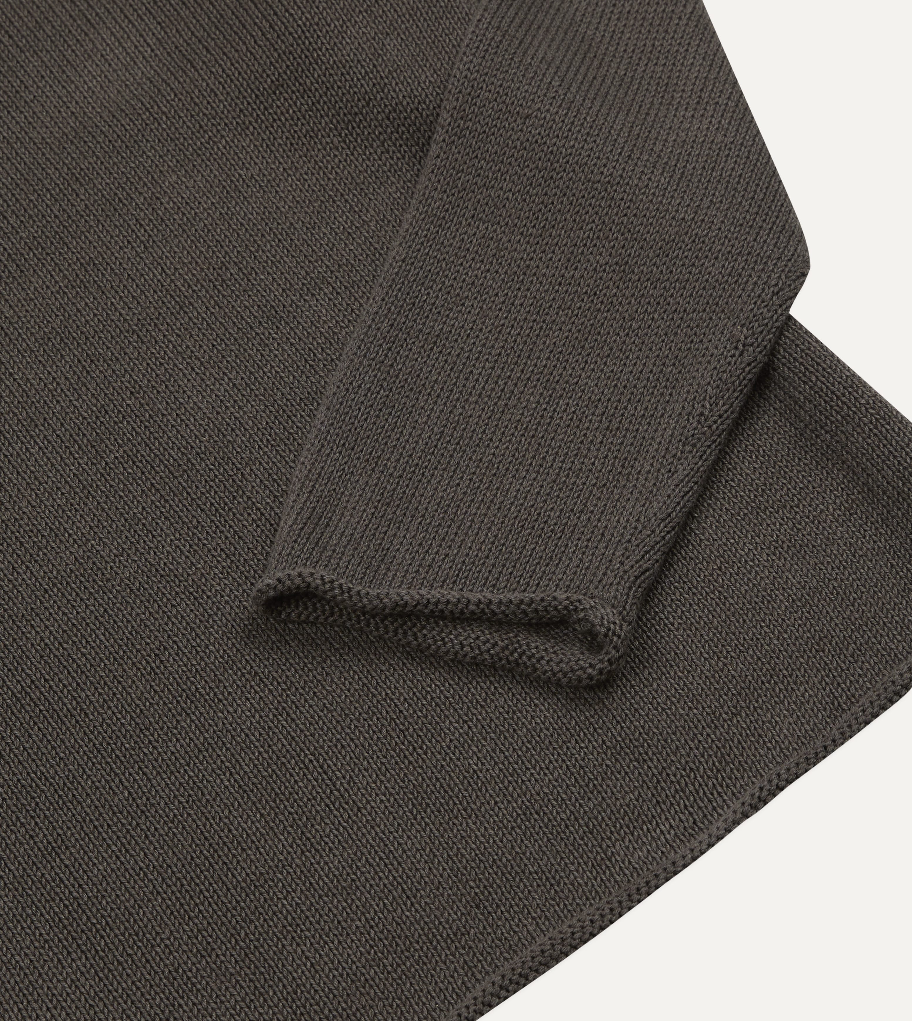 Drake's ブラウンニットセーター　ドレイクス Brown Linen-Cotton Mock Neck Jumper – Drakes