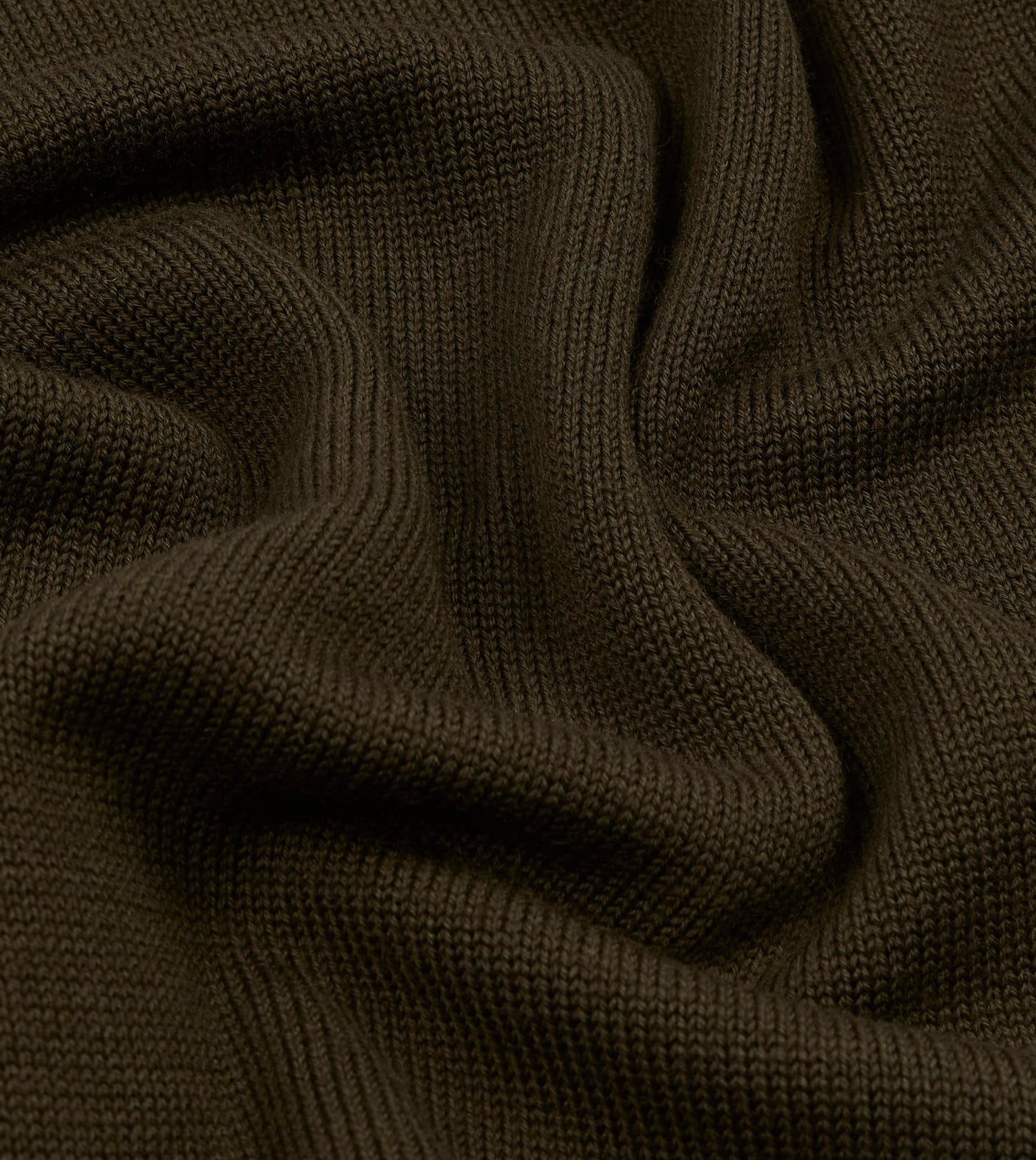 Olive Wool Mock Neck Jumper