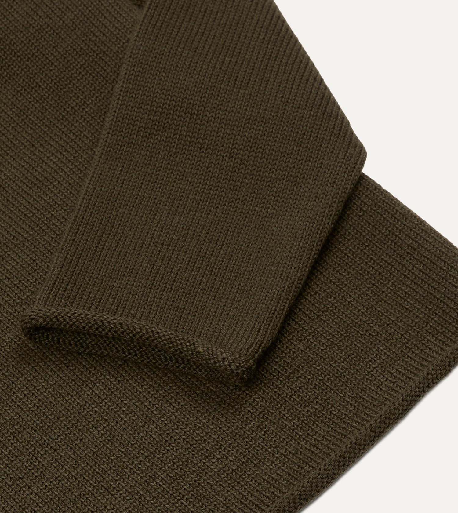 Olive Wool Mock Neck Jumper