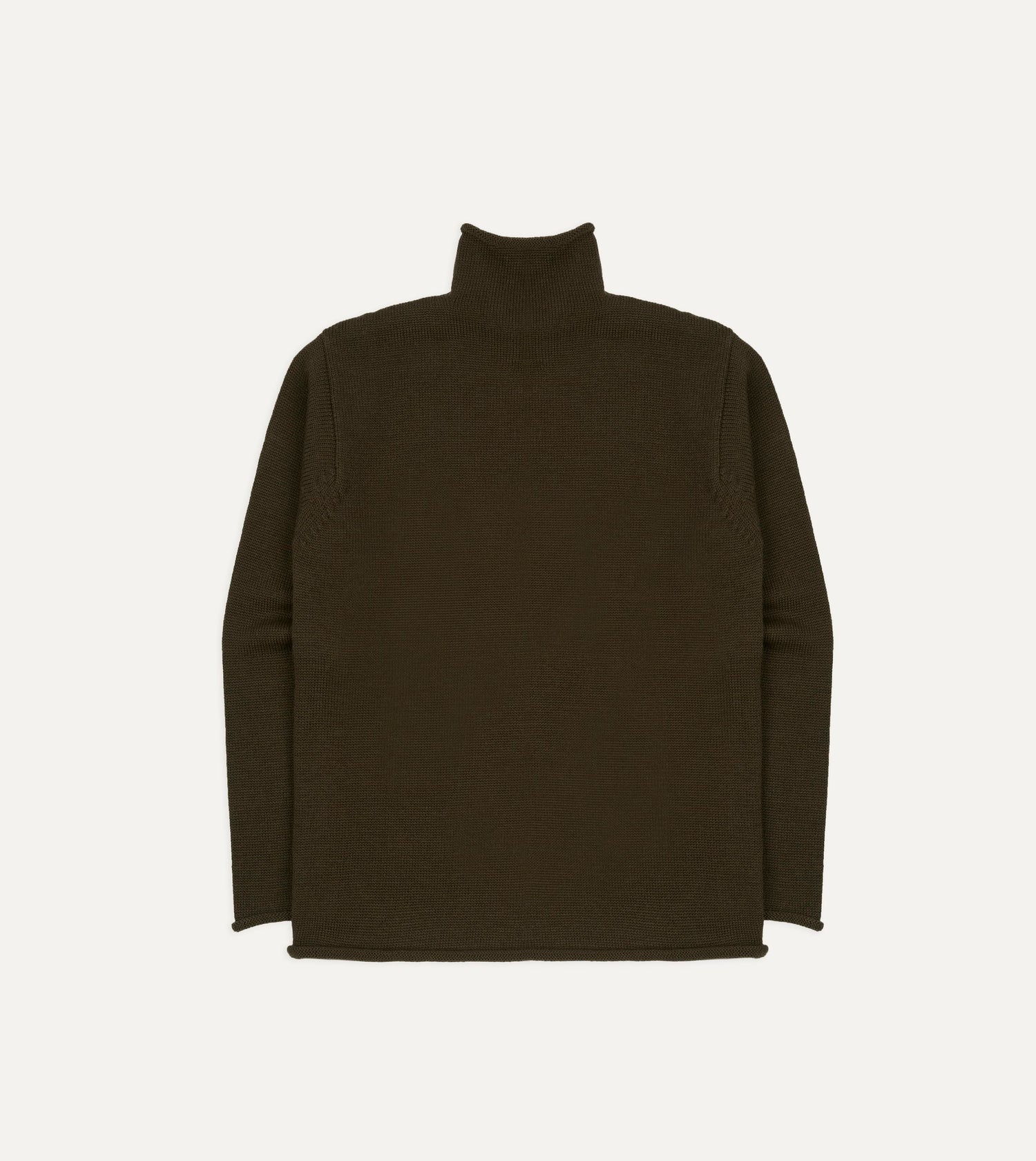 Olive Wool Mock Neck Jumper