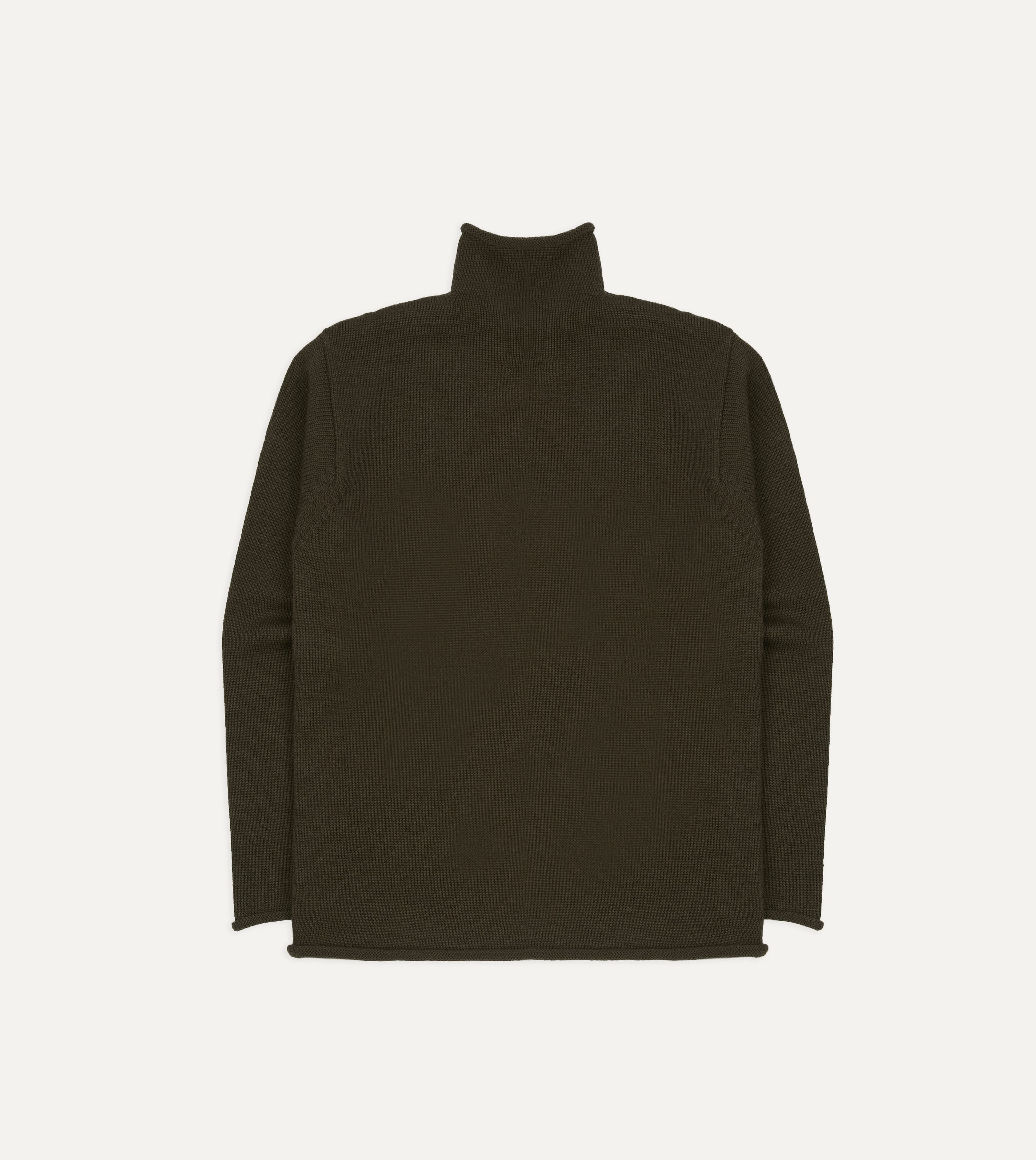 Olive Wool Mock Neck Jumper