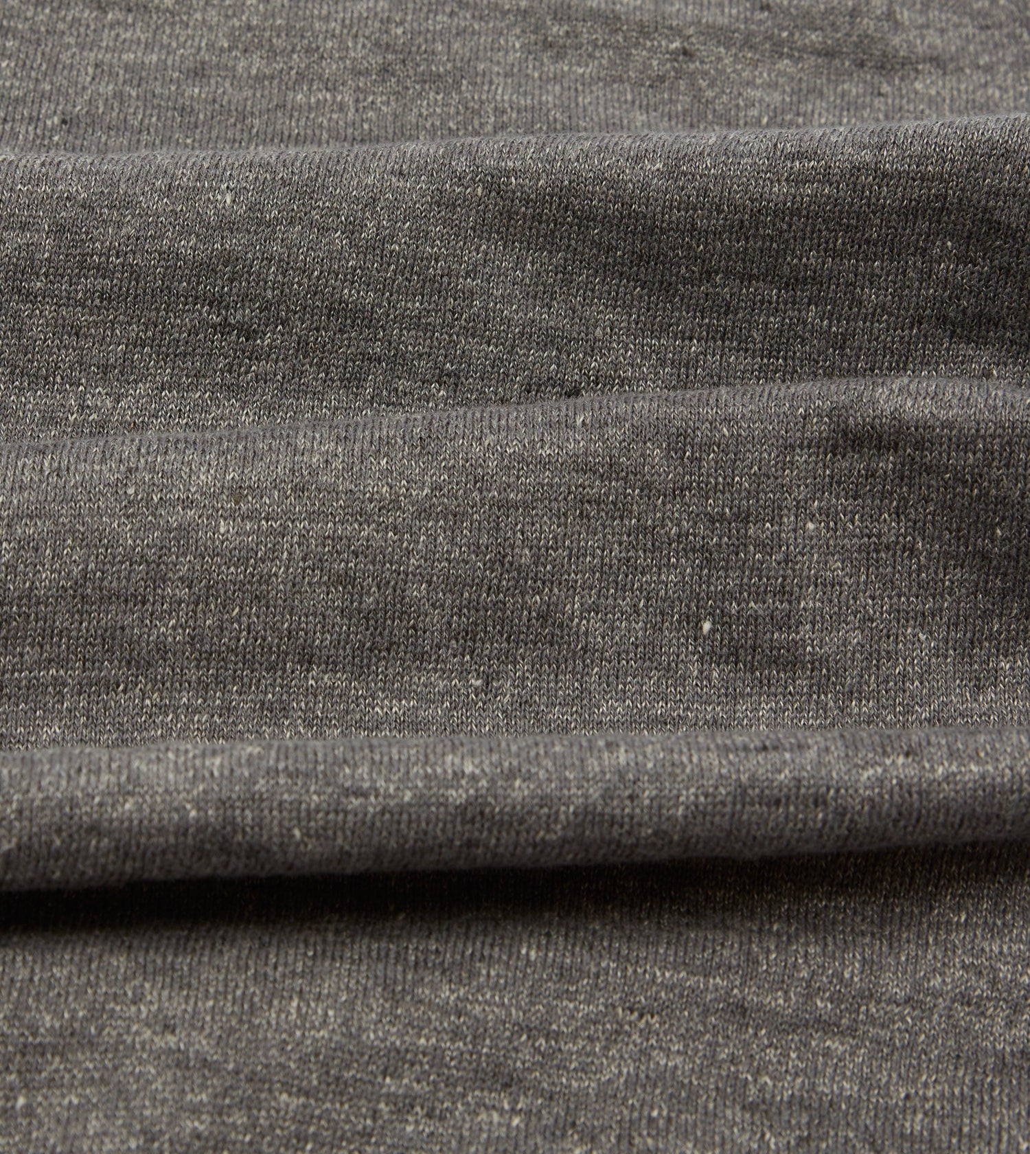 Grey Linen-Cotton Knitted Polo Shirt