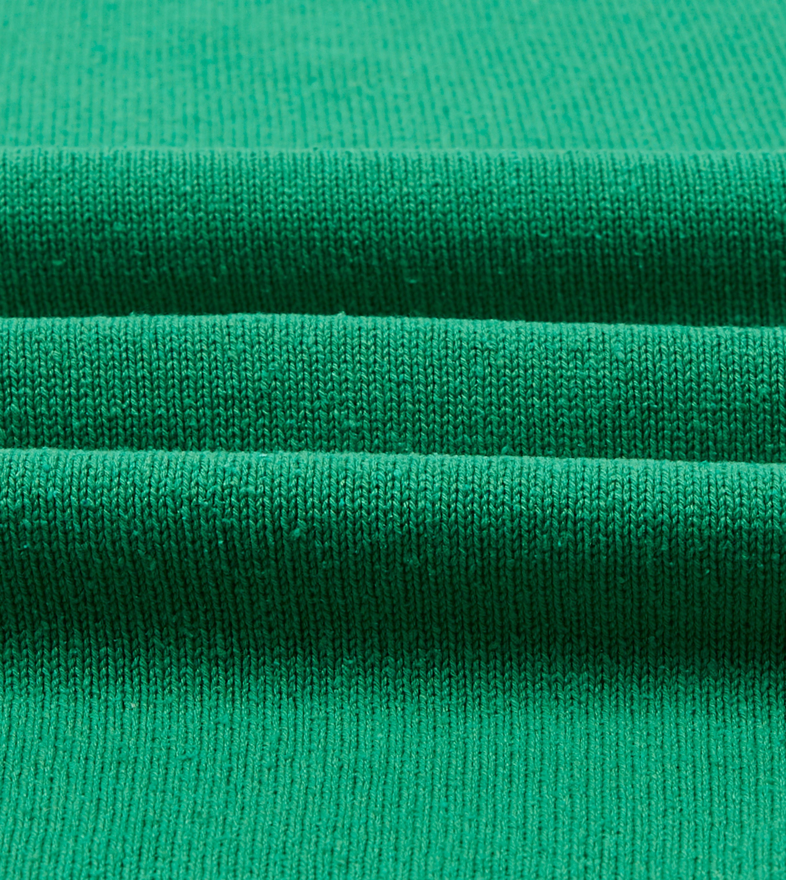 Green Knitted Silk Short-Sleeve Polo Shirt