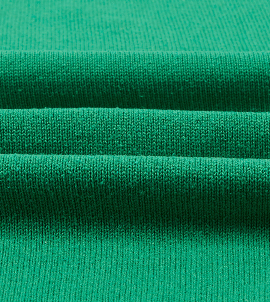 Green Knitted Silk Short-Sleeve Polo Shirt