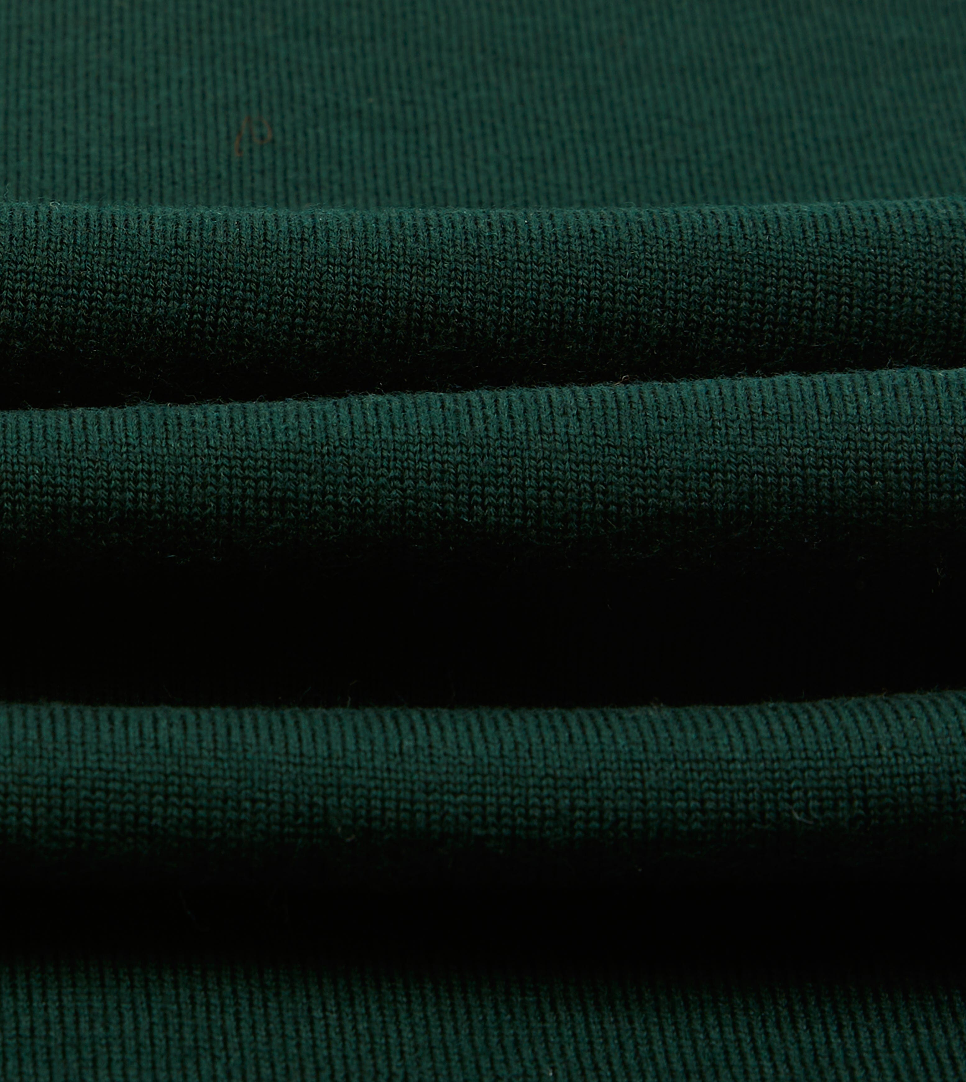 Green Merino Wool Knitted Rugby Shirt