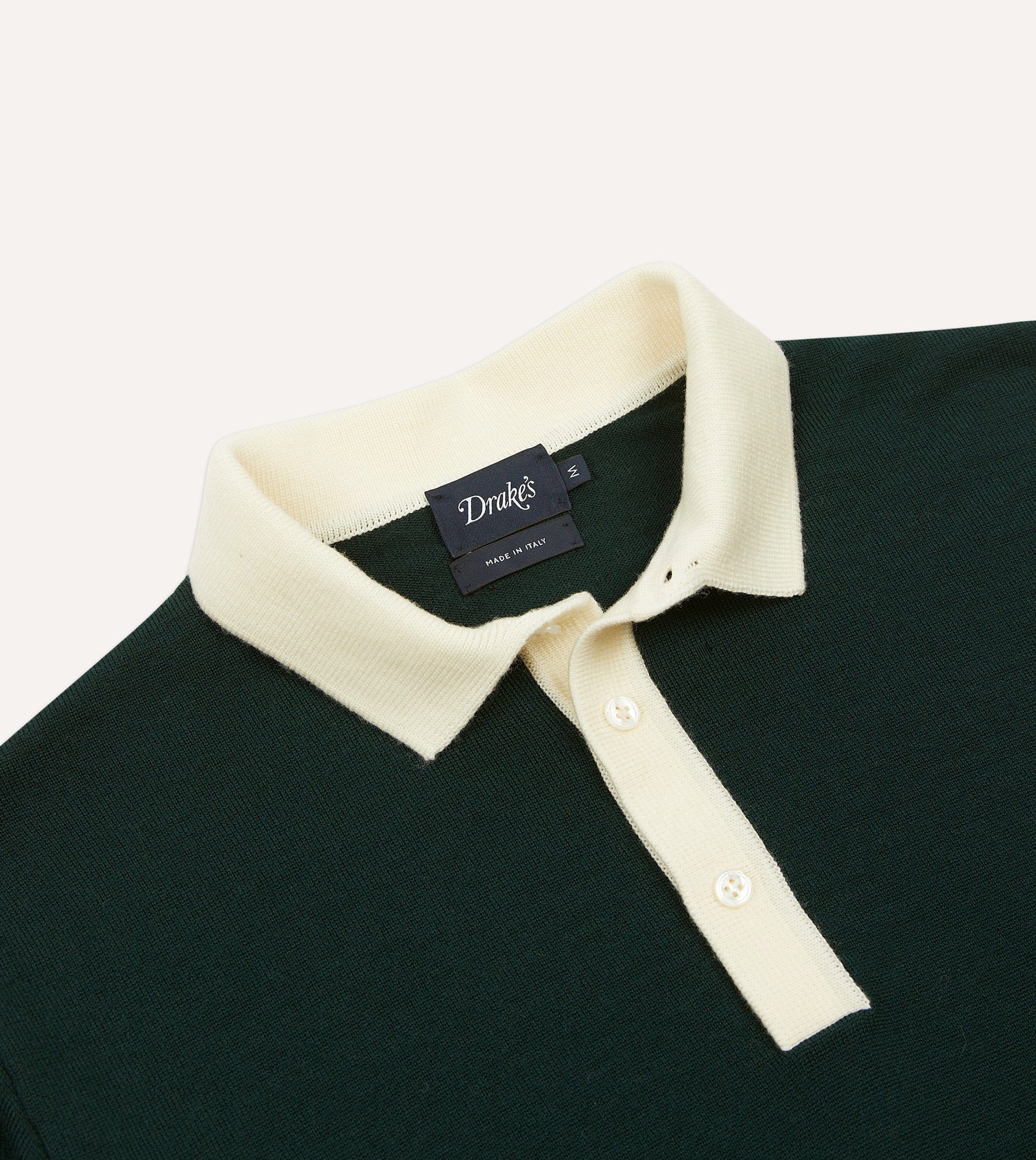 Green Merino Wool Knitted Rugby Shirt