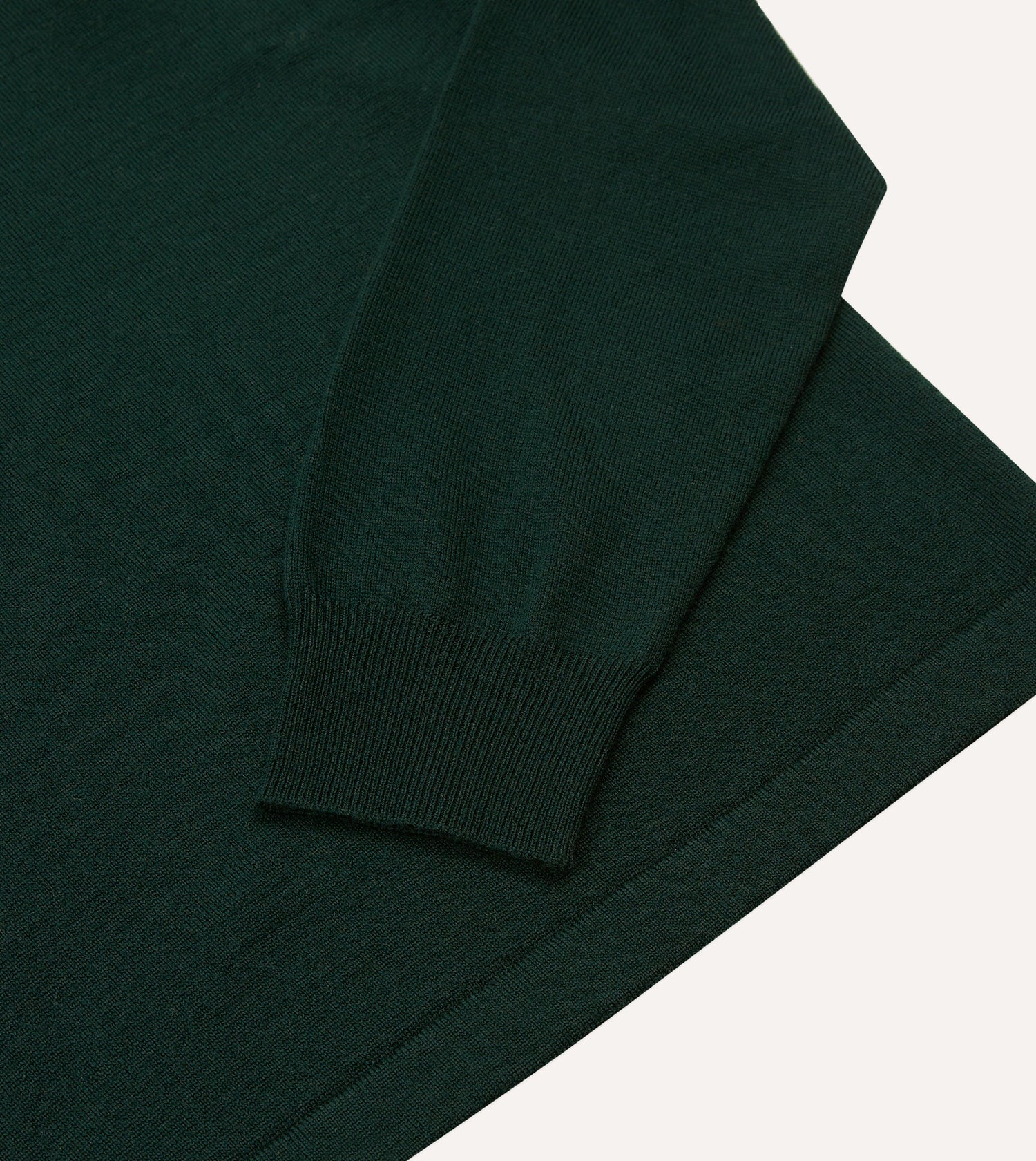 Green Merino Wool Knitted Rugby Shirt