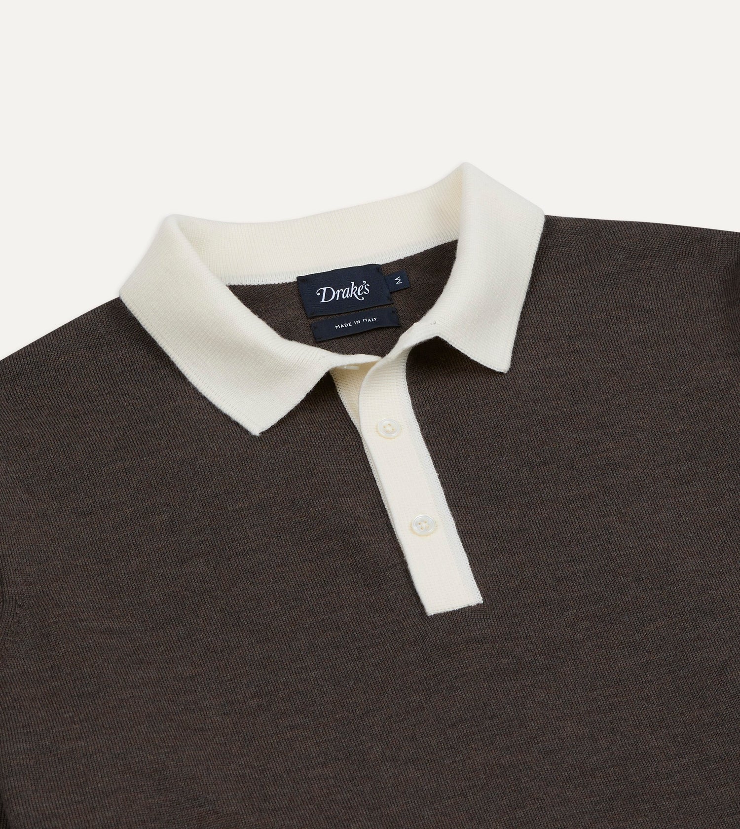Brown Merino Wool Knitted Rugby Shirt