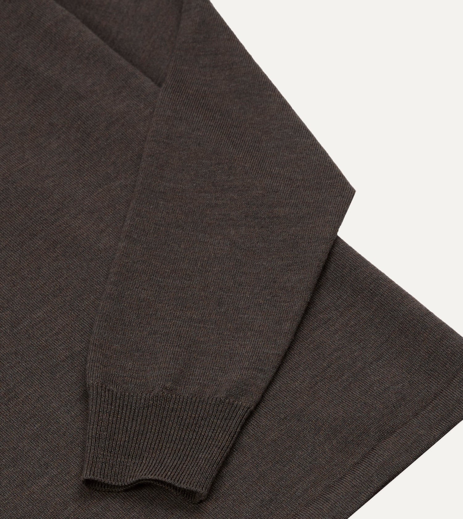 Brown Merino Wool Knitted Rugby Shirt