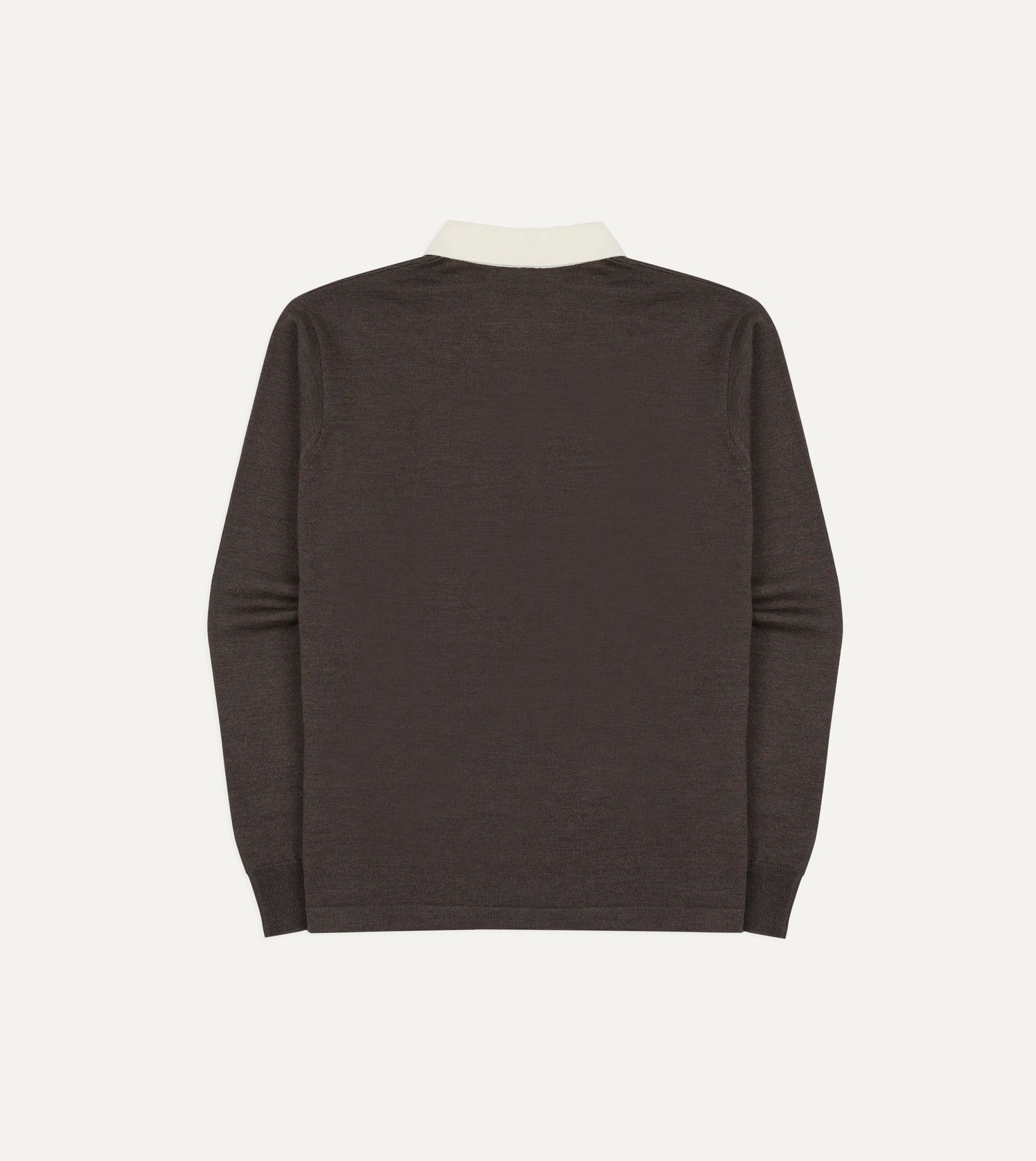 Brown Merino Wool Knitted Rugby Shirt
