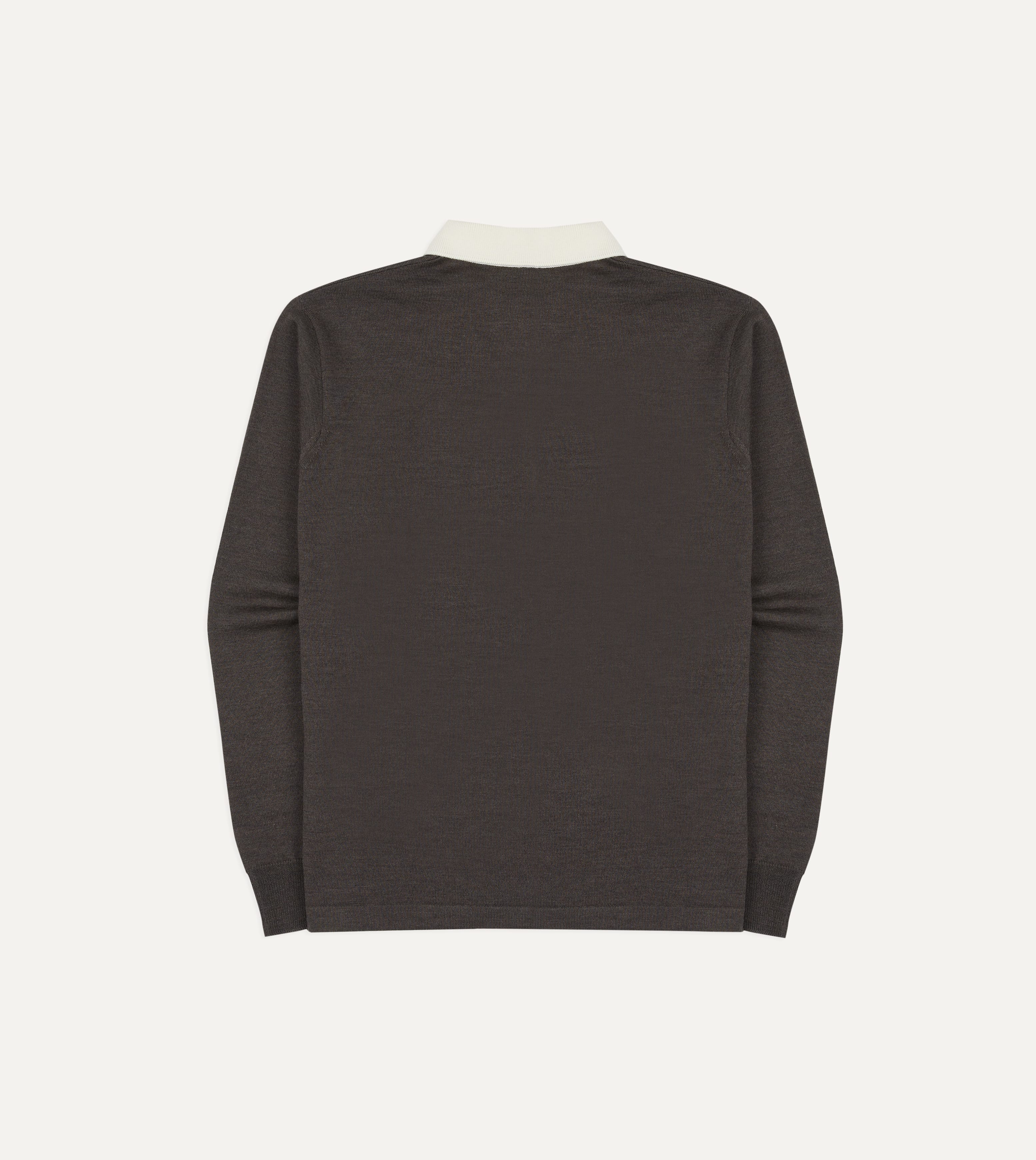 Brown Merino Wool Knitted Rugby Shirt