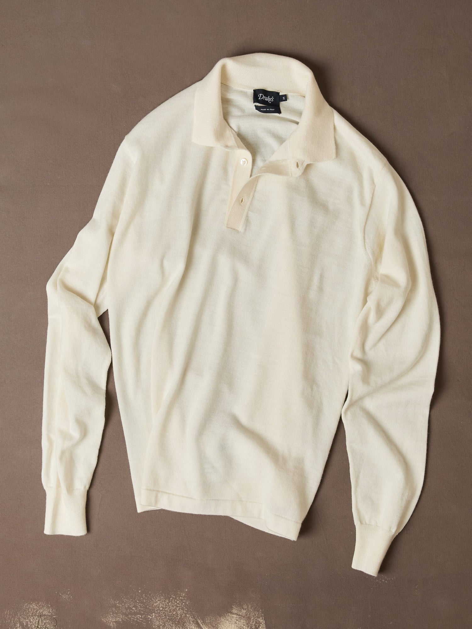 Ecru Merino Wool Knitted Rugby Shirt
