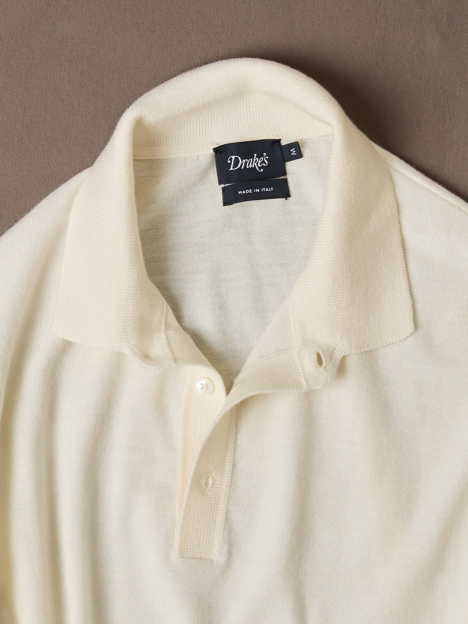 Ecru Merino Wool Knitted Rugby Shirt