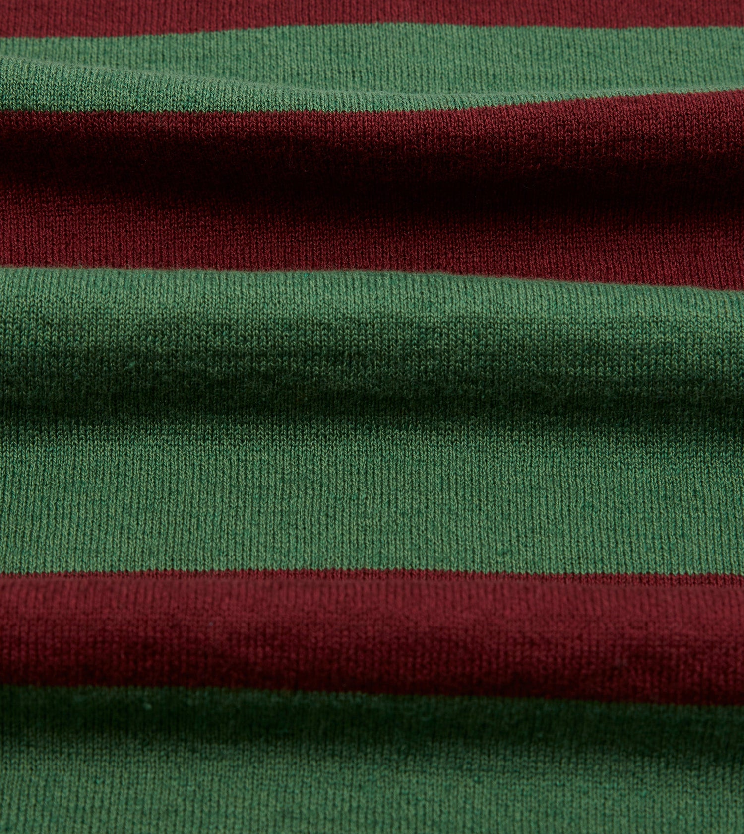 Green and Red Linen Cotton Knitted Rugby Shirt