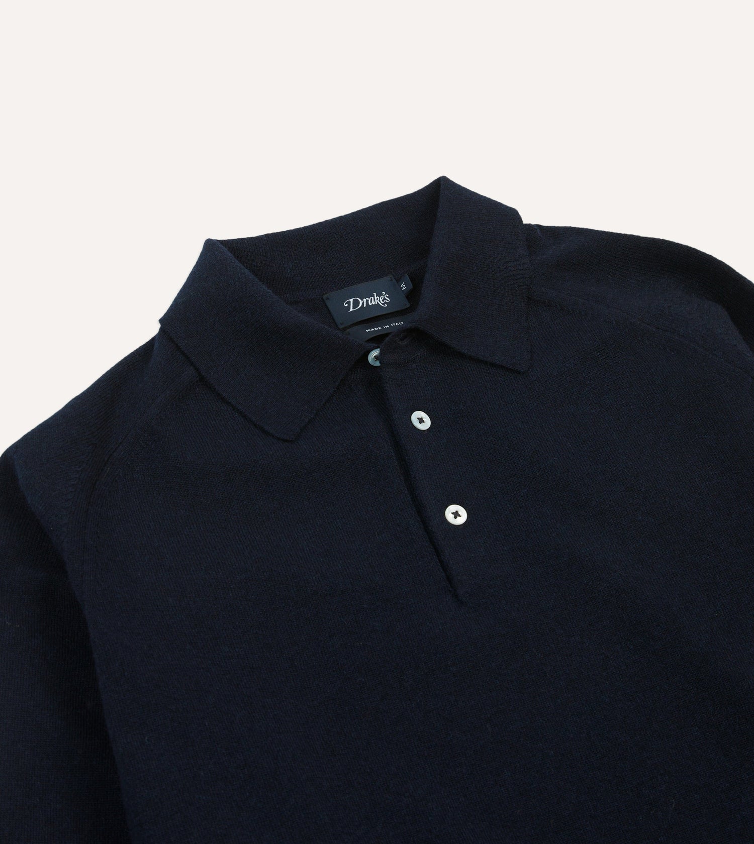 Navy Alpaca Wool Knitted Polo