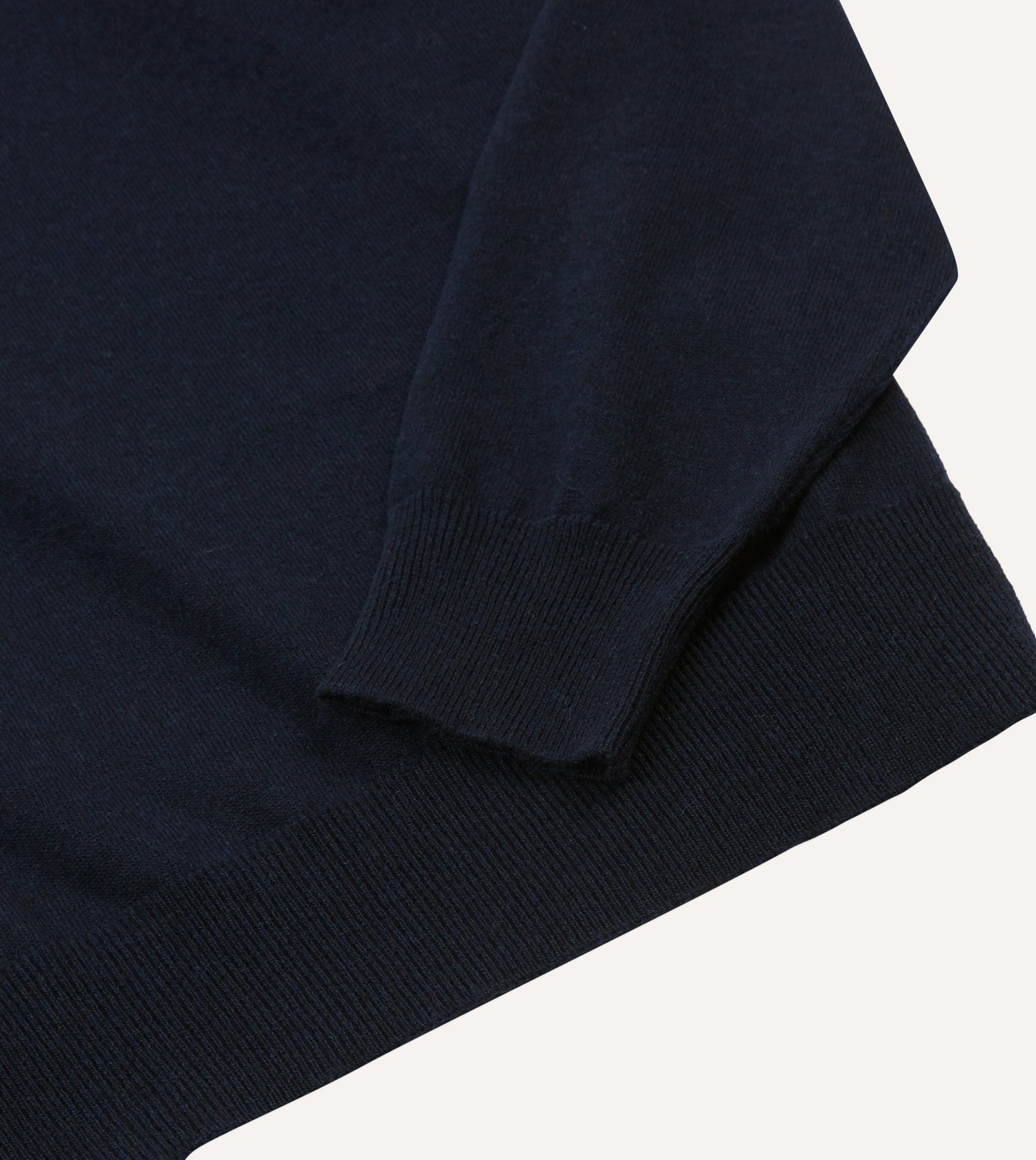 Navy Alpaca Wool Knitted Polo