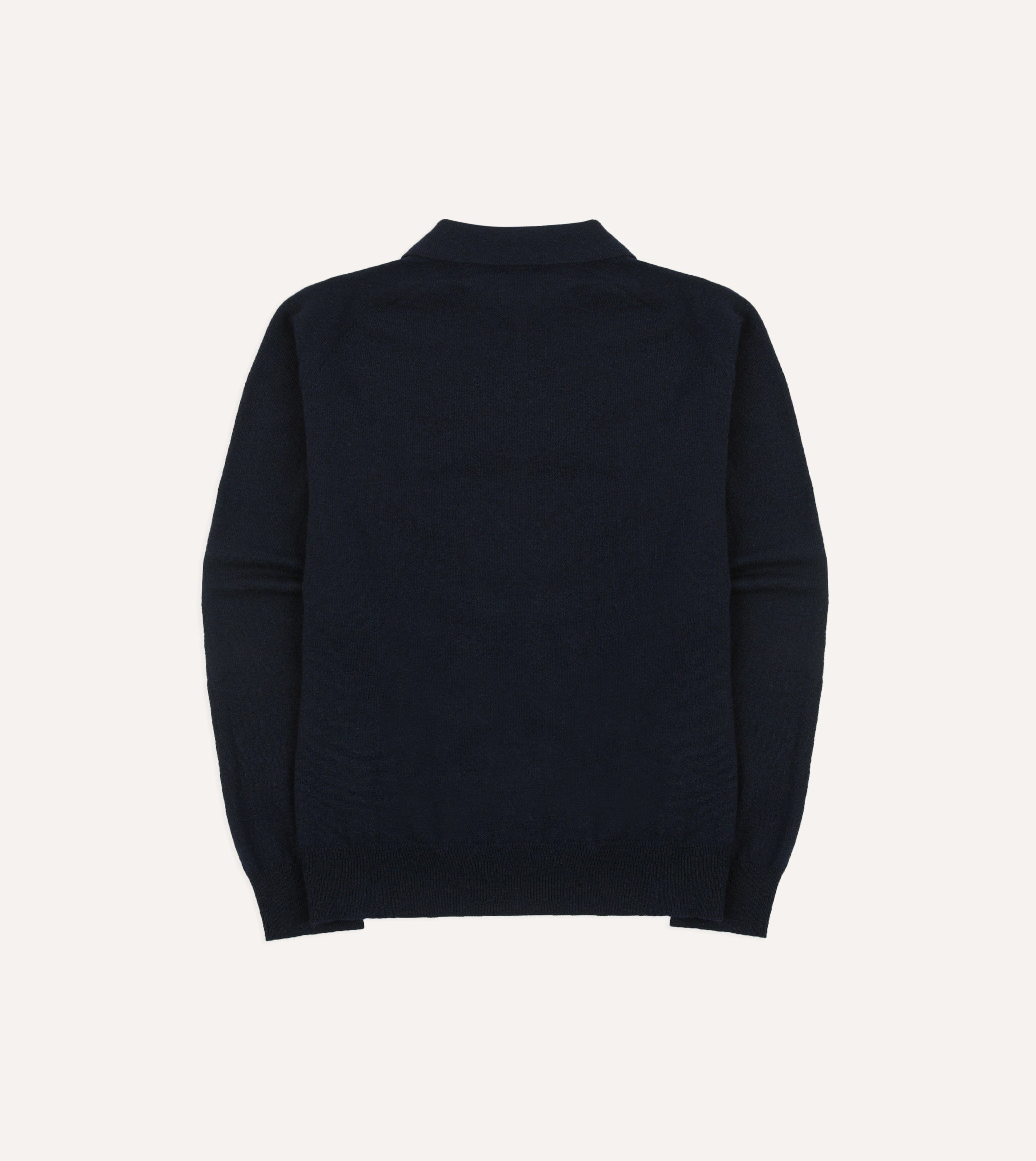 Navy Alpaca Wool Knitted Polo