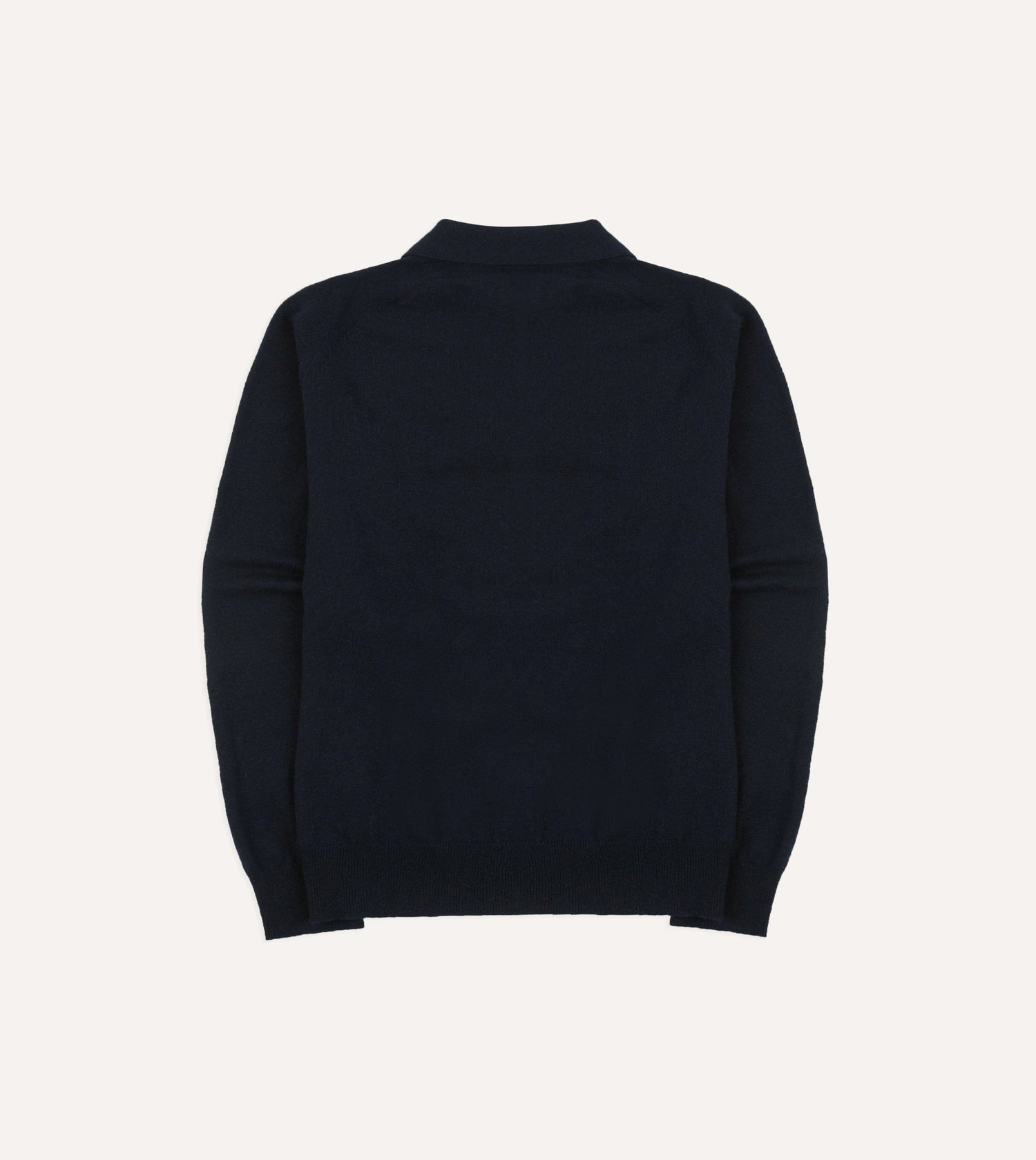 Navy Alpaca Wool Knitted Polo