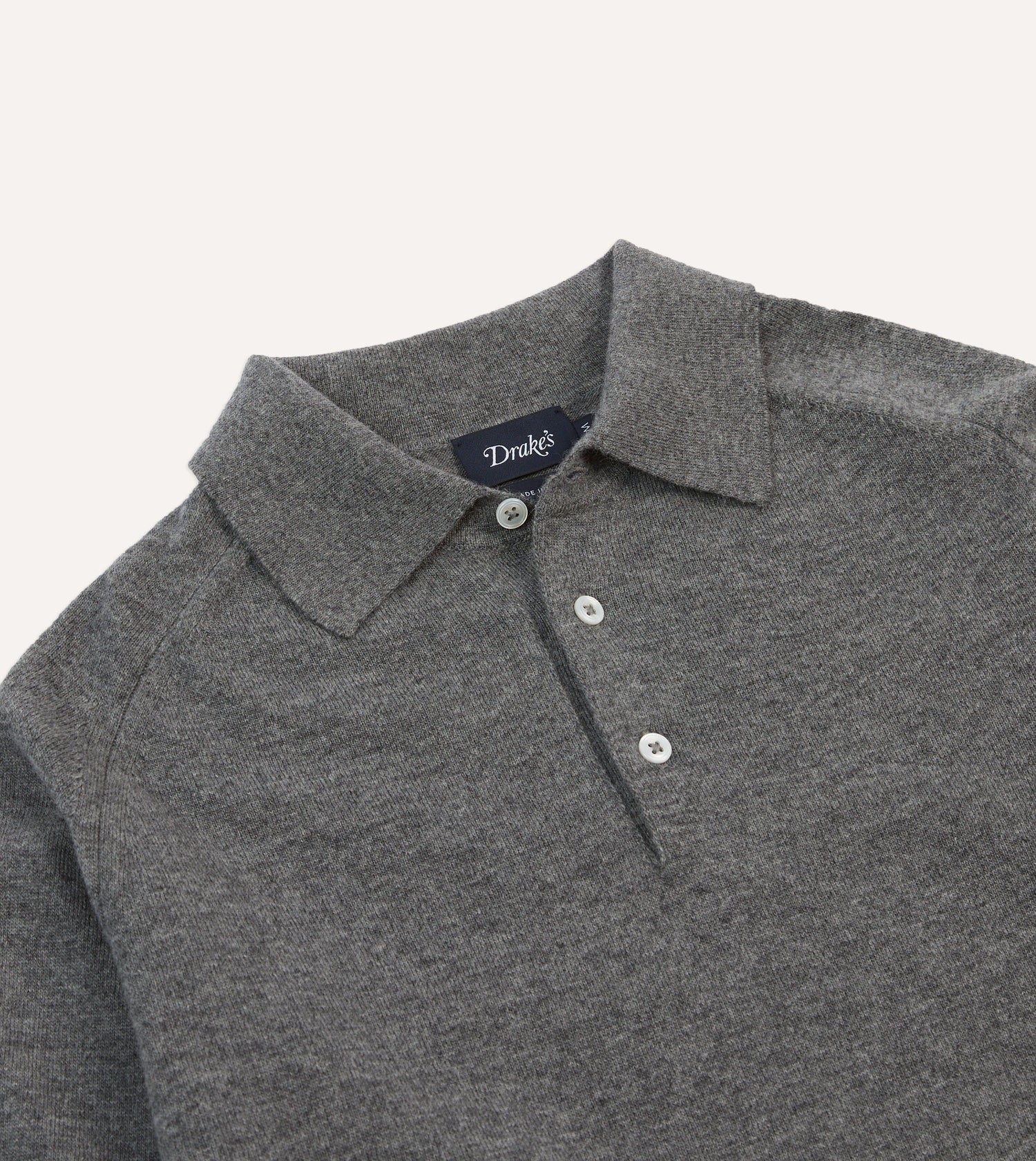 Grey Alpaca Wool Knitted Polo