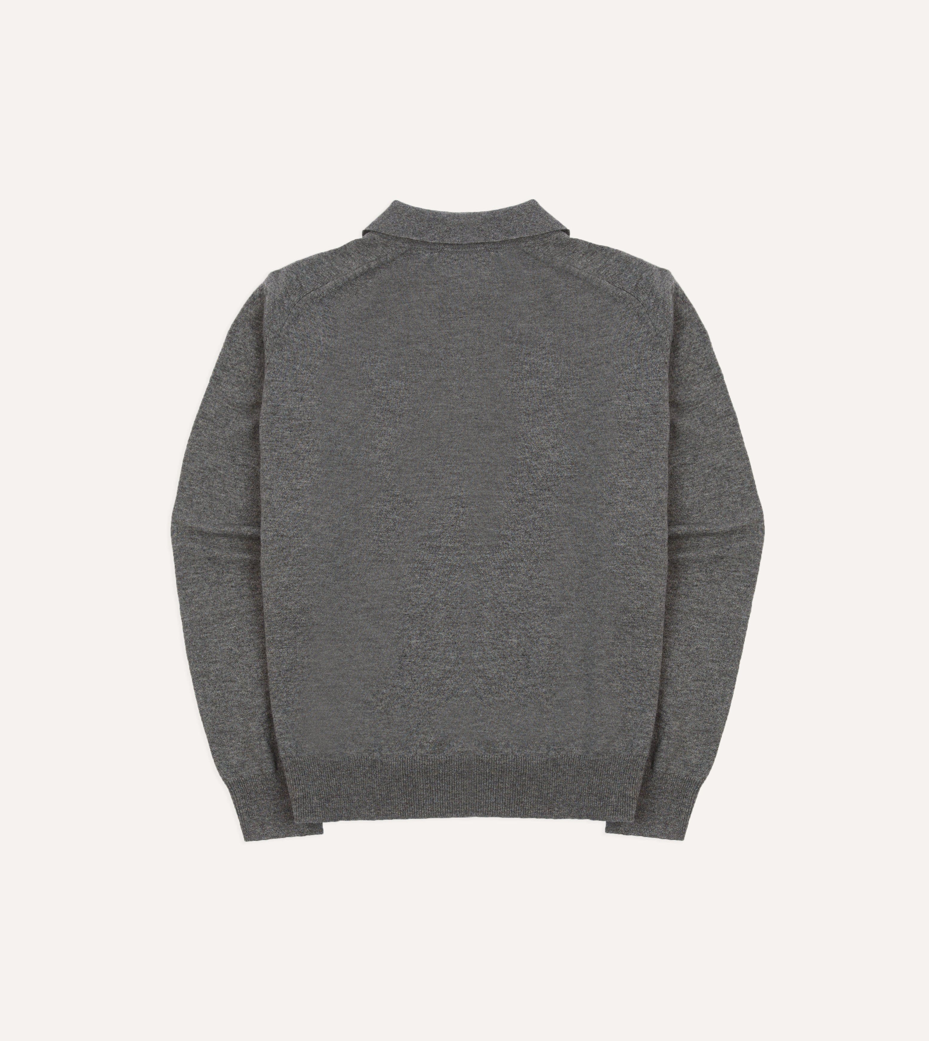 Grey Alpaca Wool Knitted Polo