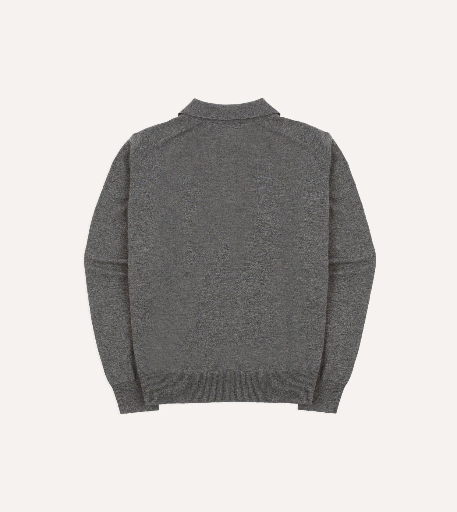 Grey Alpaca Wool Knitted Polo