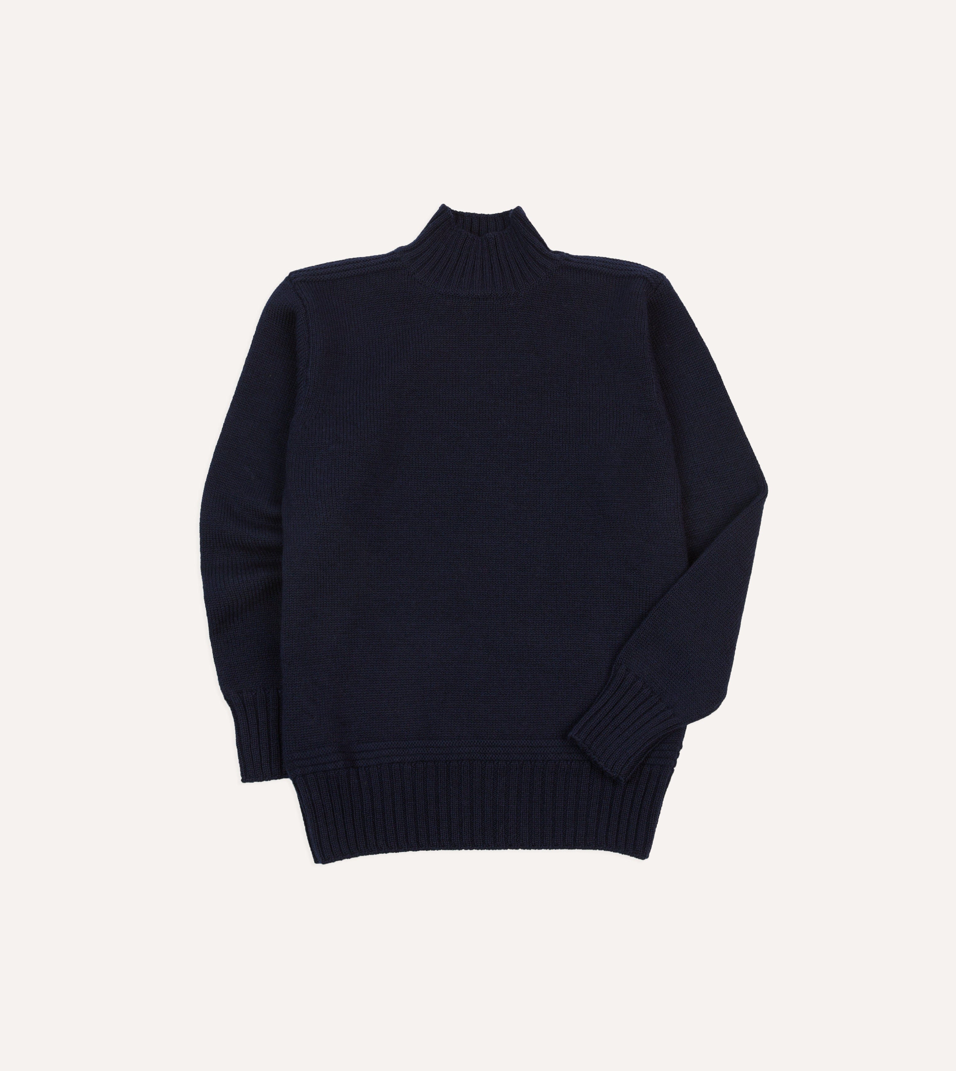 Navy Heavyweight Mock Neck Jumper