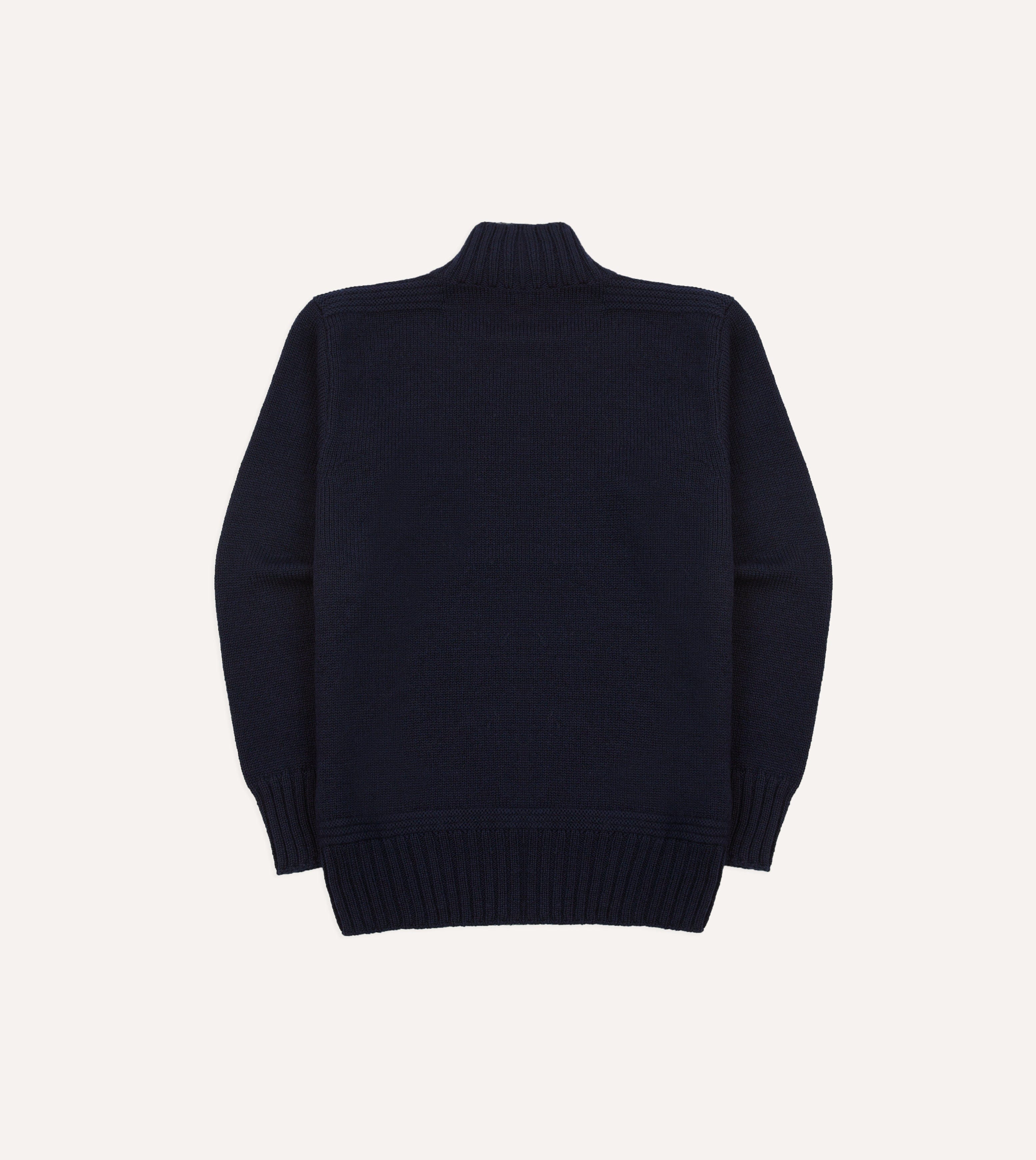 Navy Heavyweight Mock Neck Jumper