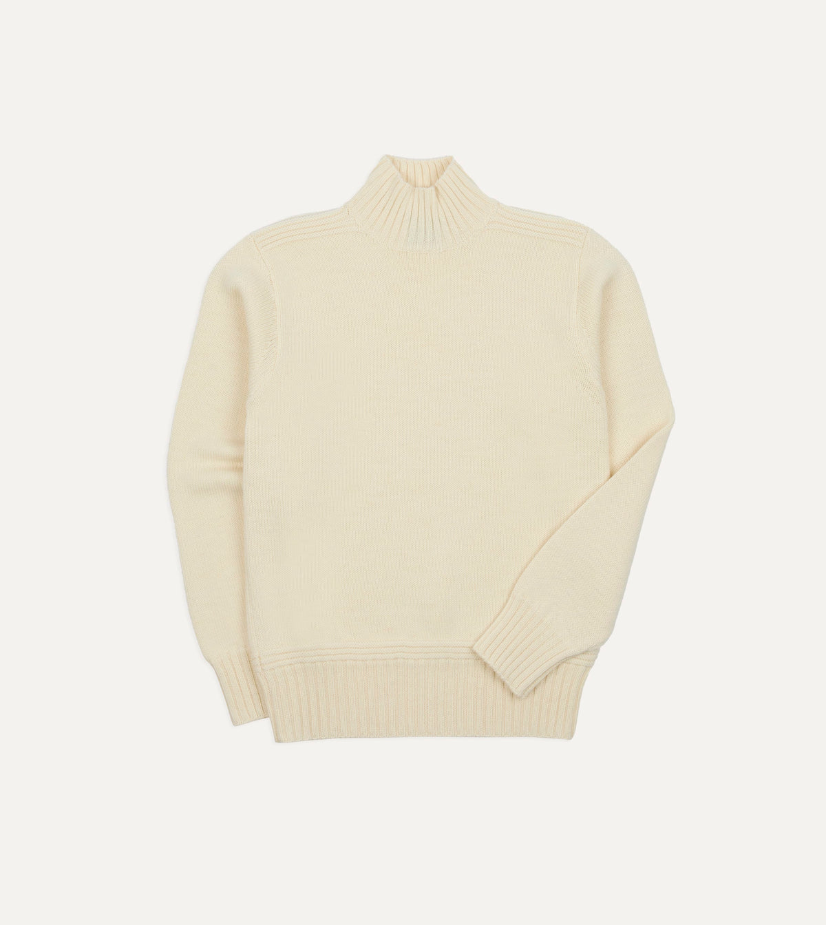 Ecru Heavyweight Mock Neck Jumper