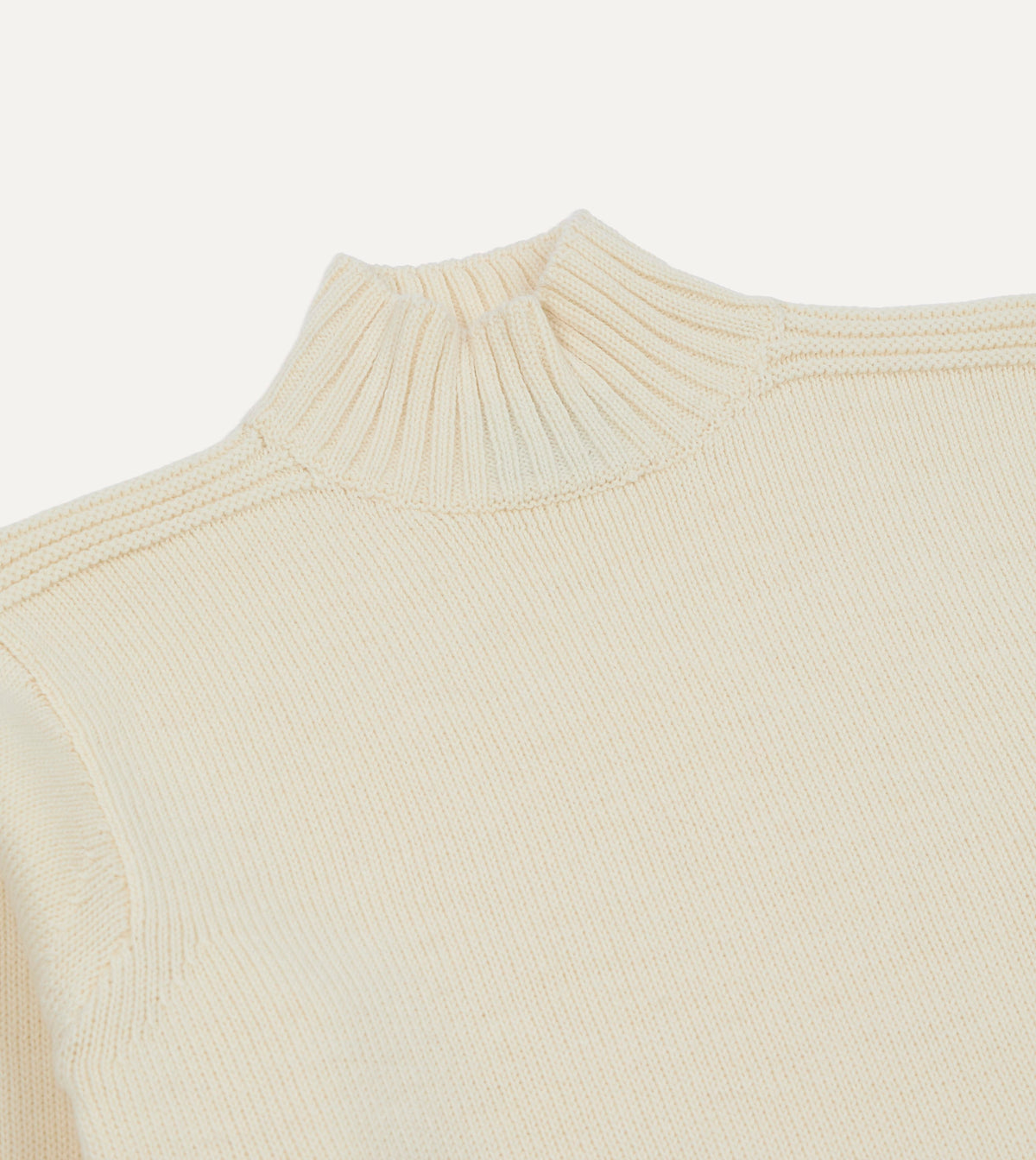 Ecru Heavyweight Mock Neck Jumper