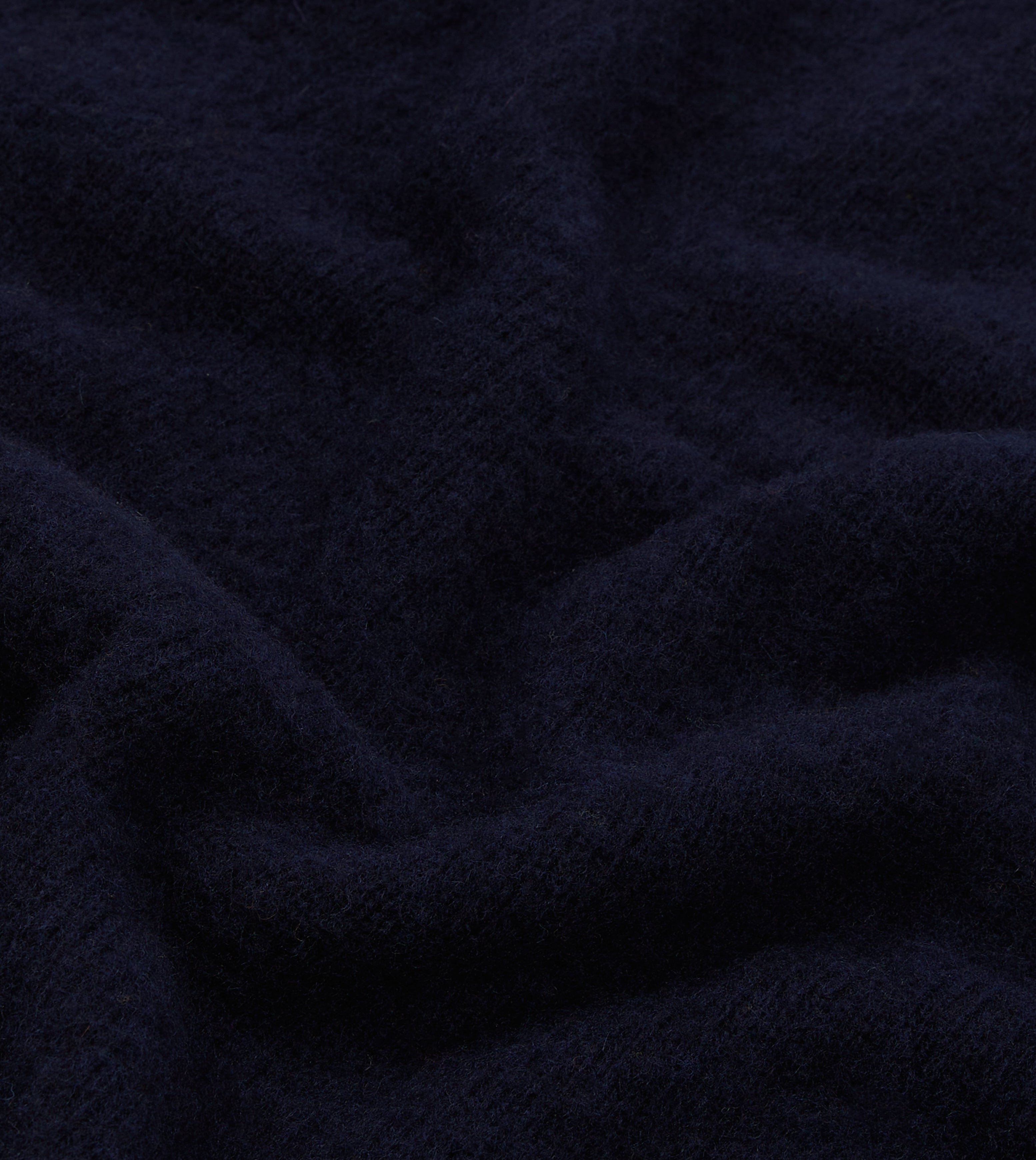 Navy Brushed Shetland Mock Neck Jumper