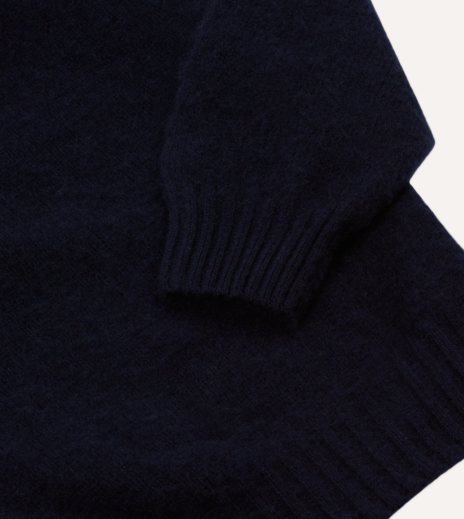 Navy Brushed Shetland Mock Neck Jumper