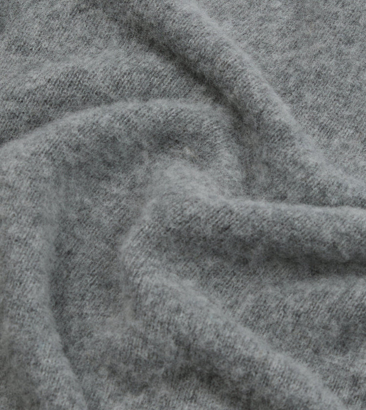 Grey Brushed Shetland Mock Neck Jumper