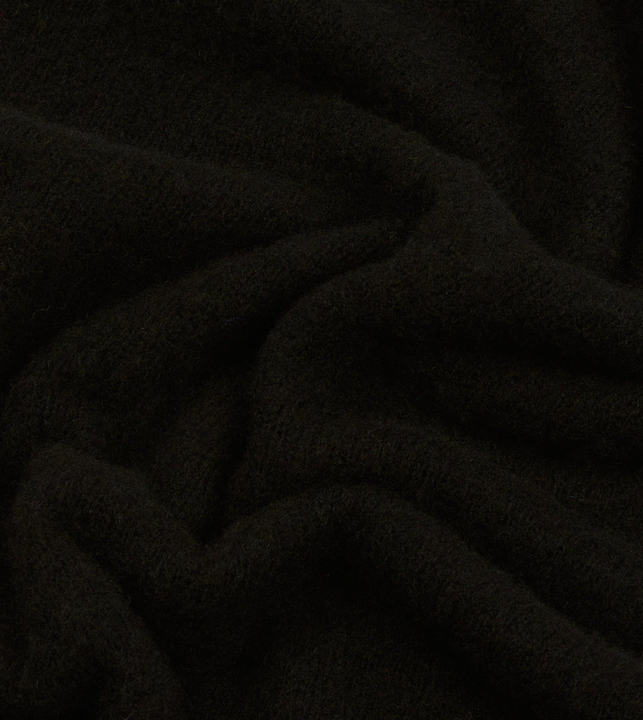 Black Brushed Shetland Mock Neck Jumper