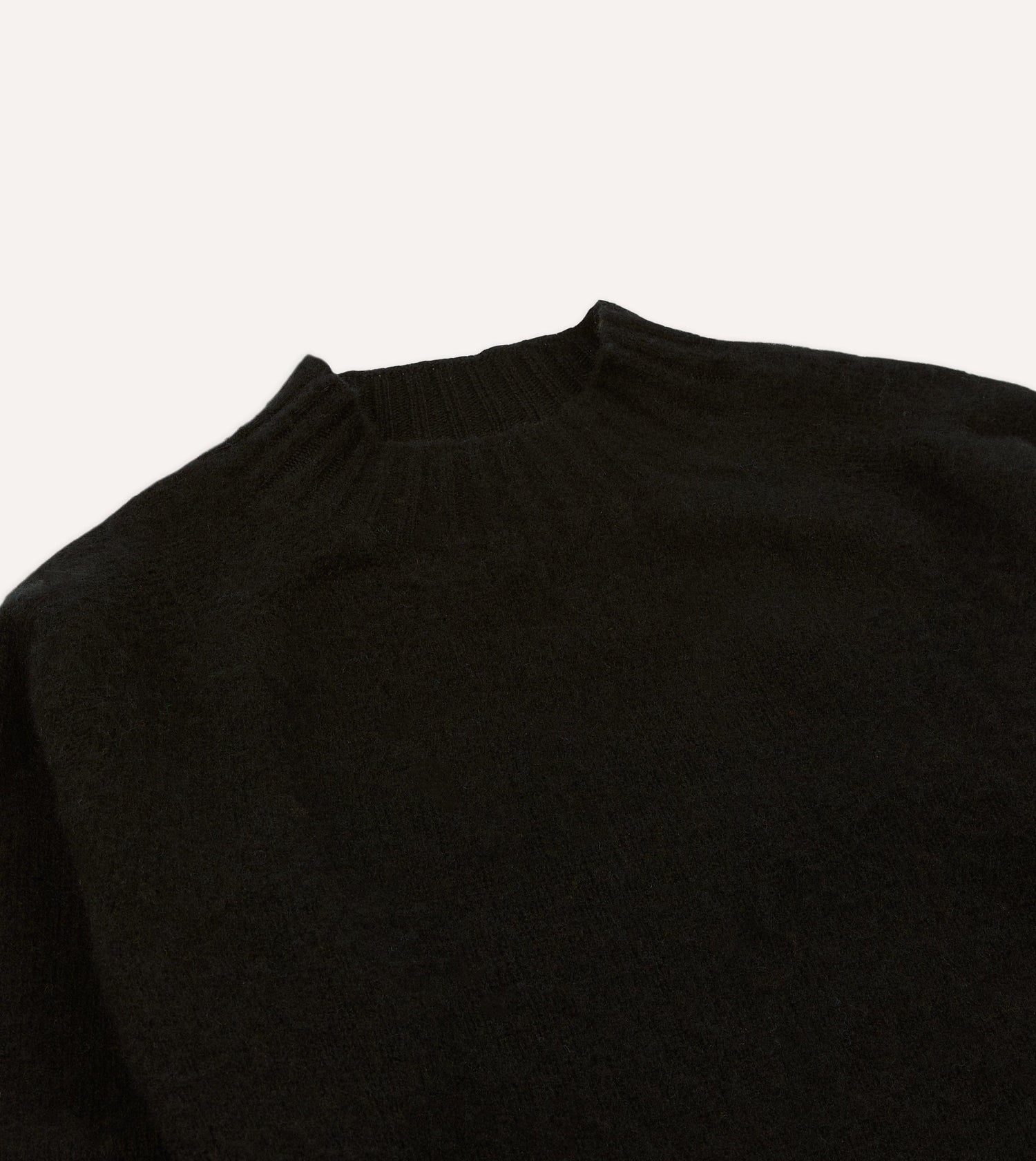Black Brushed Shetland Mock Neck Jumper