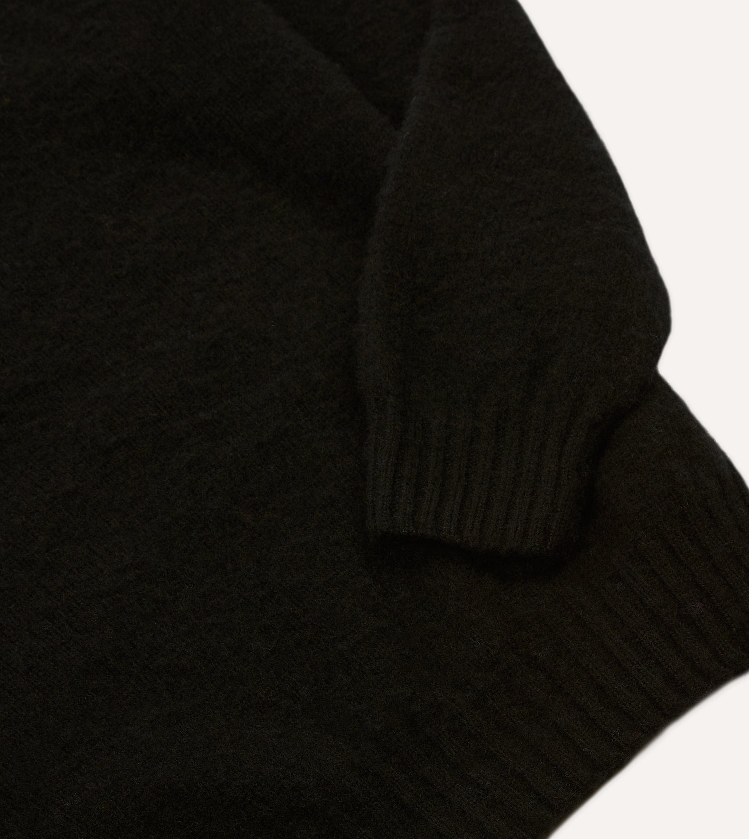 Black Brushed Shetland Mock Neck Jumper